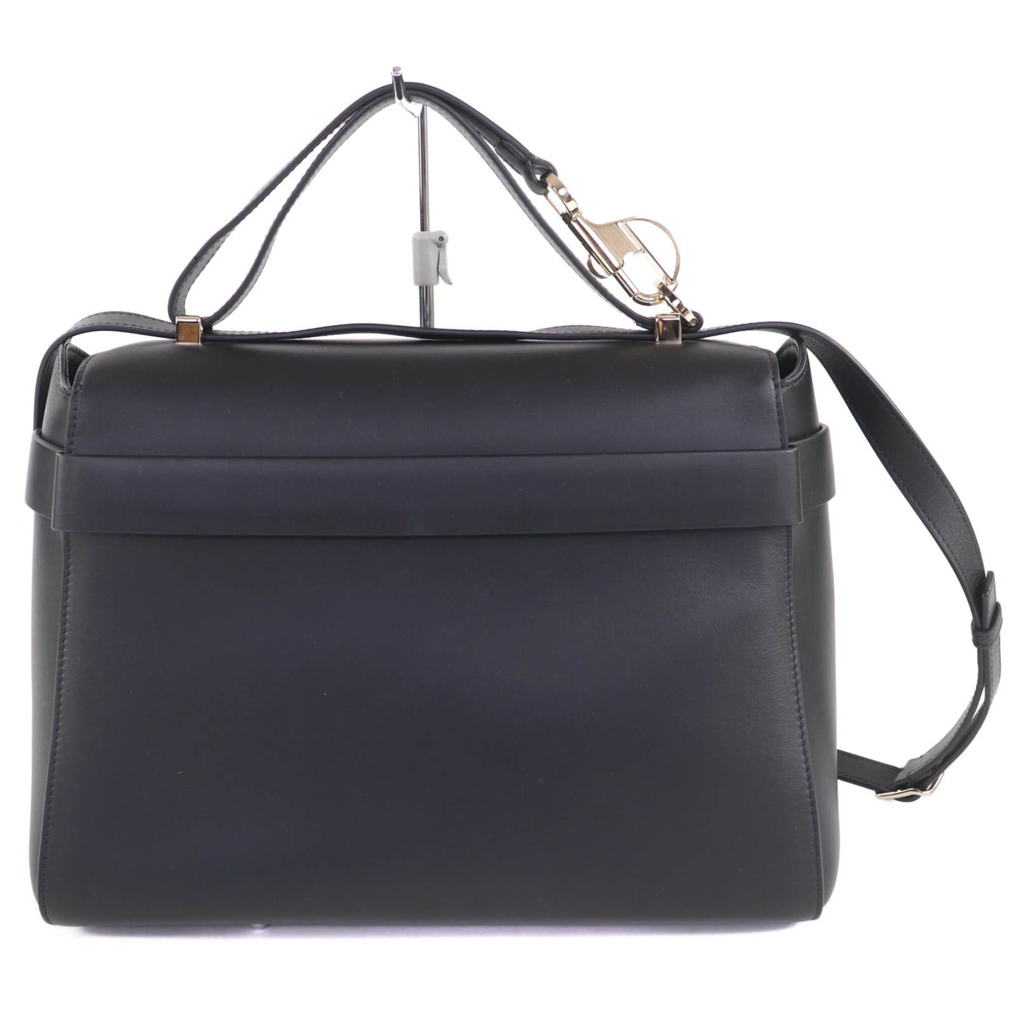 Chloe Chloé Chloe CHC22WS122l91001 NACHA Top Handle 2-Way Leather Hand/Shoulder Bag, Black, with Dust Made in Italy, Women's Size ONE SIZE - 3 Thumbnail