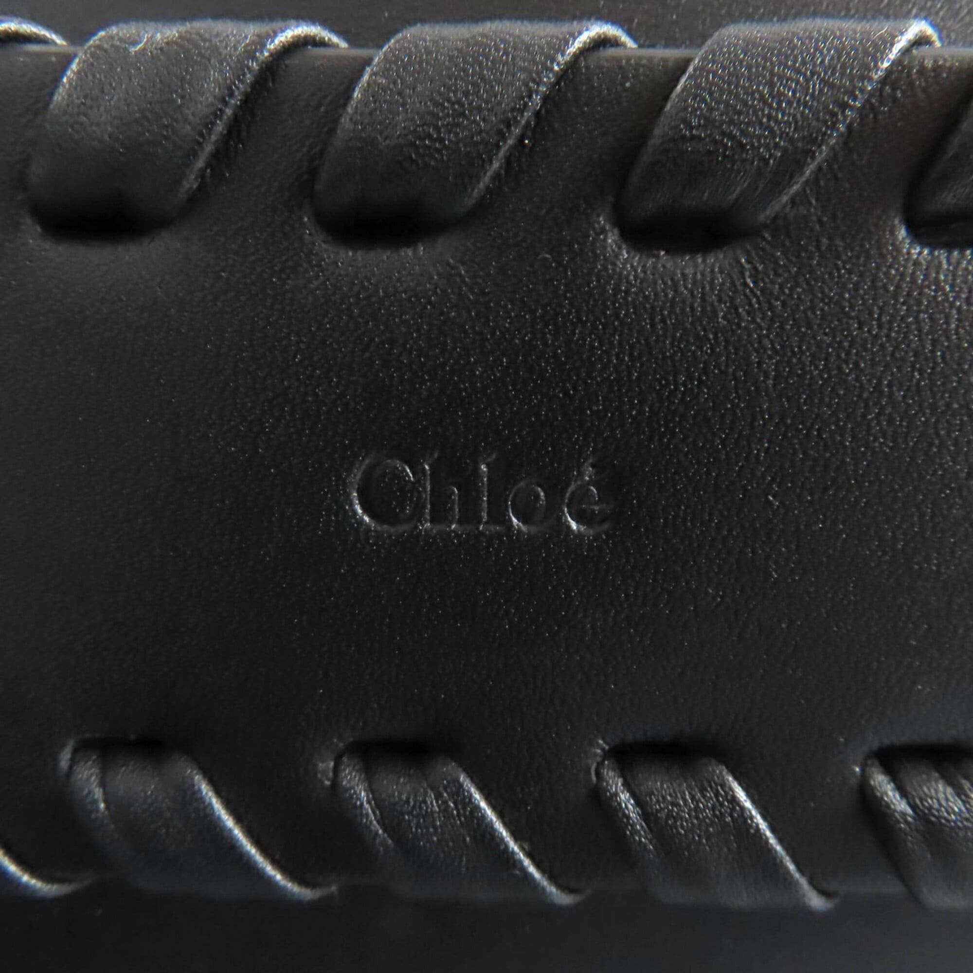 Chloe Chloé Chloe CHC22WS122l91001 NACHA Top Handle 2-Way Leather Hand/Shoulder Bag, Black, with Dust Made in Italy, Women's Size ONE SIZE - 10 Thumbnail