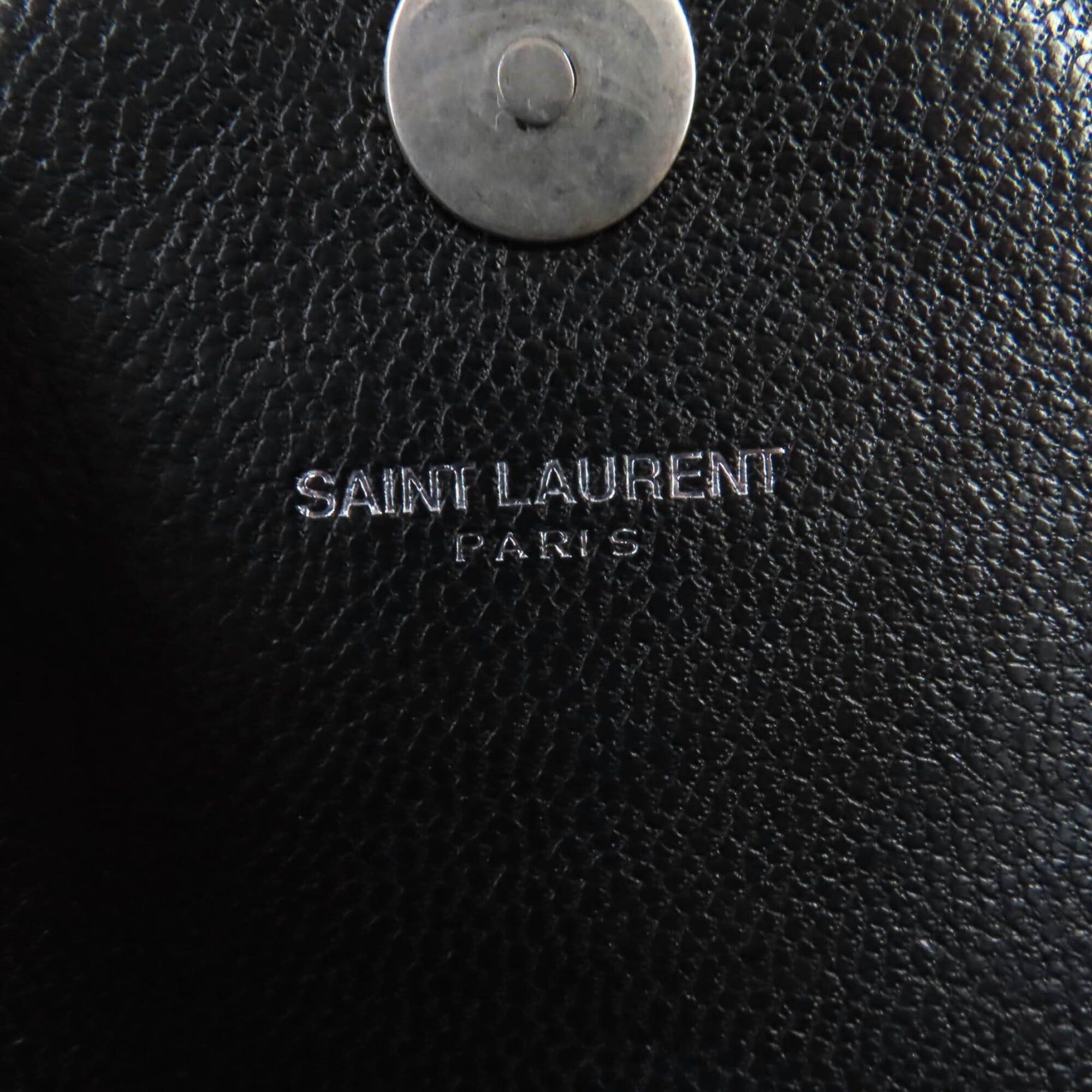 Saint Laurent Paris SAINT LAURENT 405328 Classic Baby Chain Leather Shoulder Bag, Black with Silver Hardware, Comes Dust Made in Italy, Women's. Size ONE SIZE - 13 Thumbnail