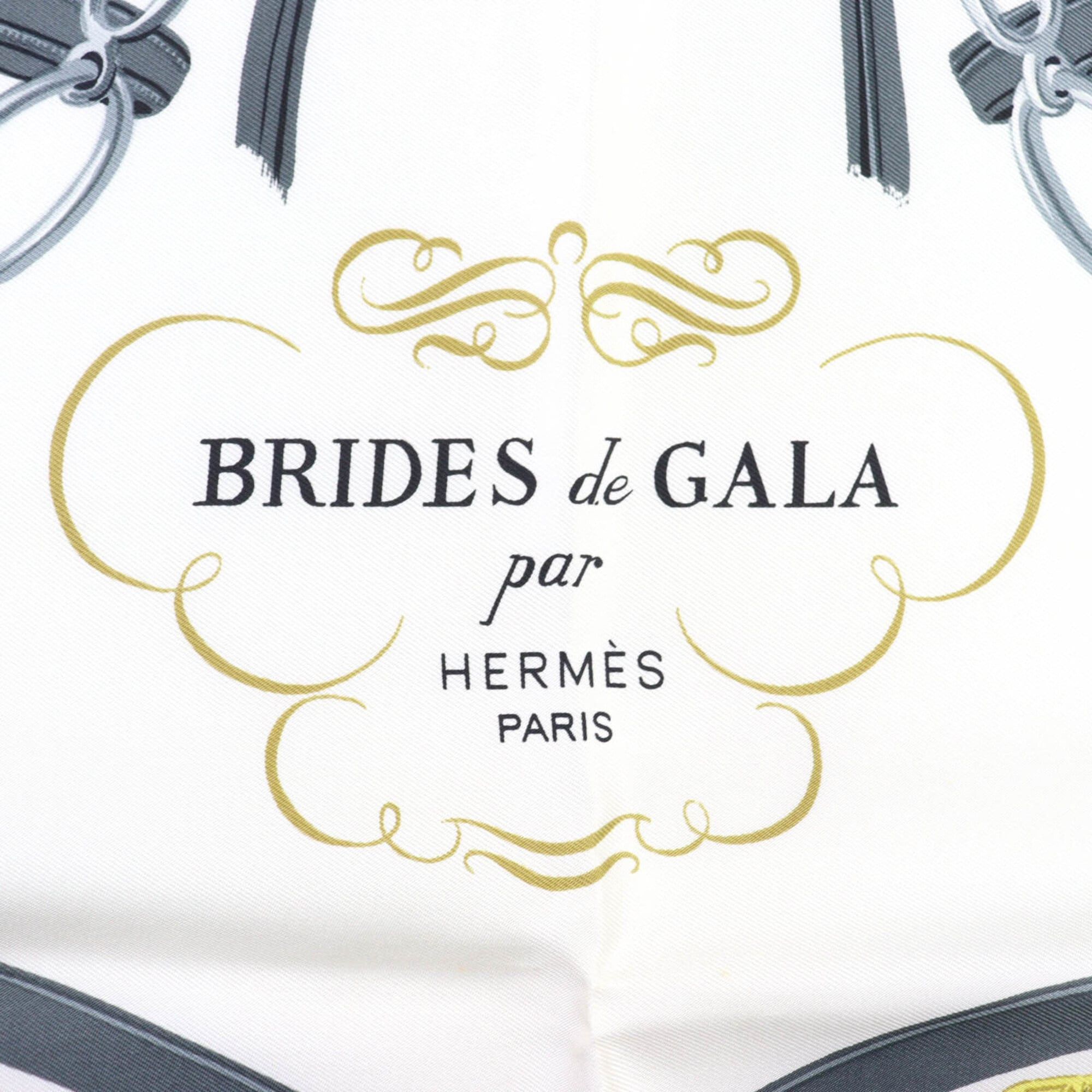 Hermes HERMES Carre 90 BRIDES de GALA (Ceremonial Horse Bridle) 100% Silk Scarf/Muffler - Blue & White Made in France Women's Size ONE SIZE - 6 Thumbnail
