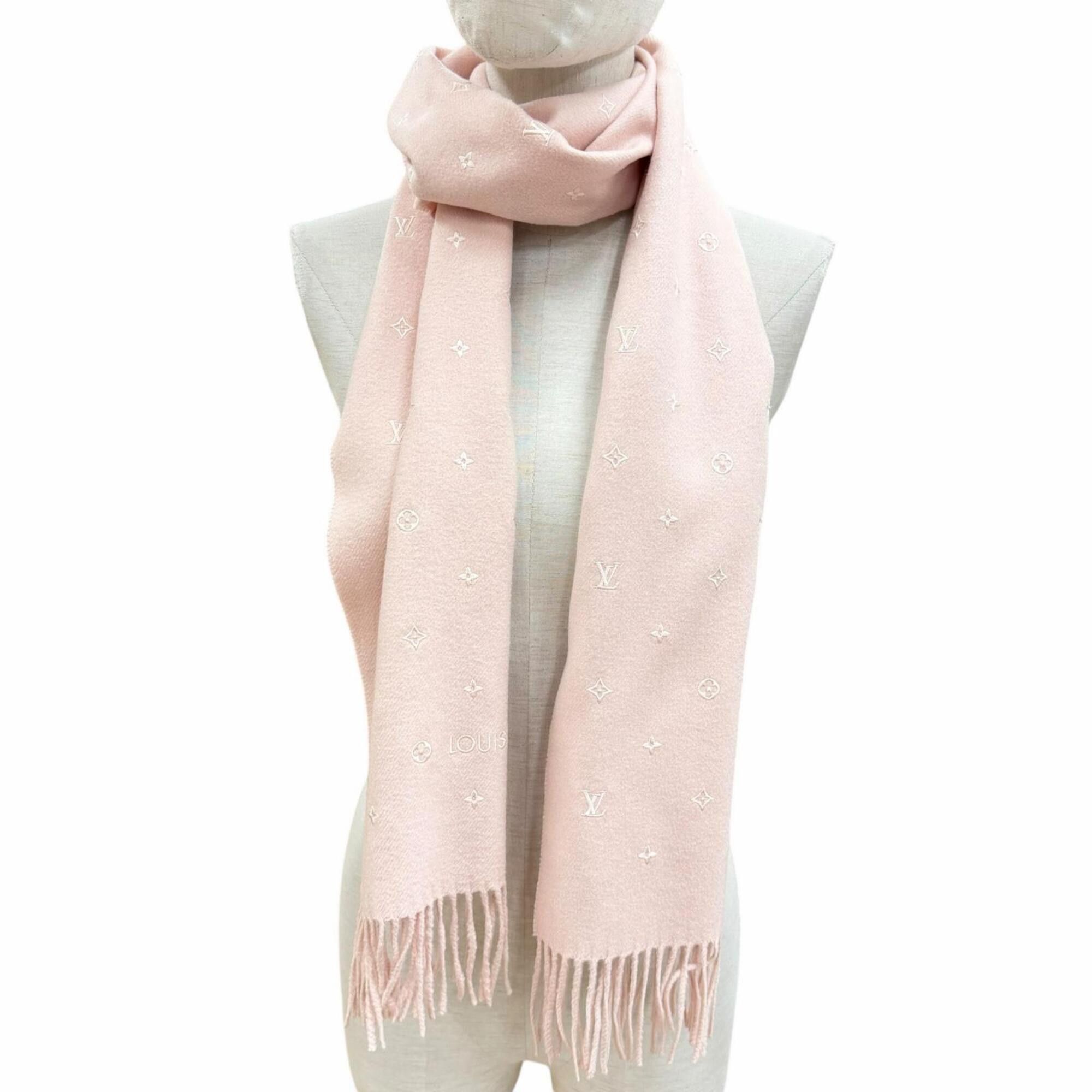 Louis Vuitton Louis Vuitton 2024 model M78205 Echarpe LV Stellar Monogram fringed scarf Pink Made in Italy Women's Size ONE SIZE - 3 Thumbnail
