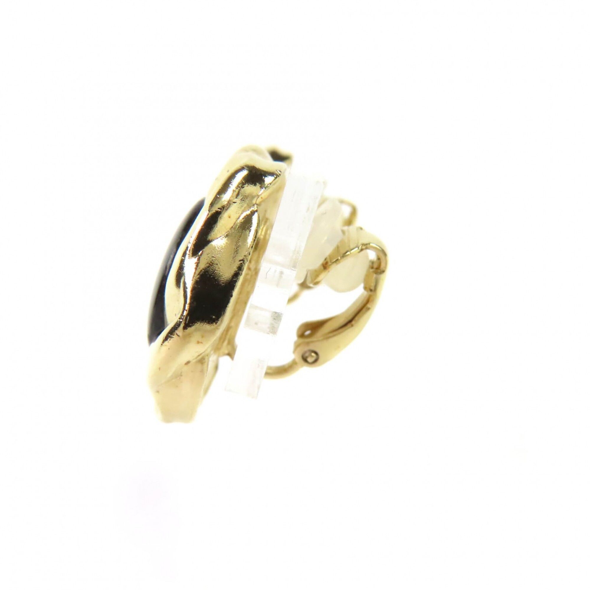 Chanel CHANEL A22A Coco Mark Earrings (Pair) - Gold & Black Comes with Box Made in France Women's Size ONE SIZE - 3 Thumbnail