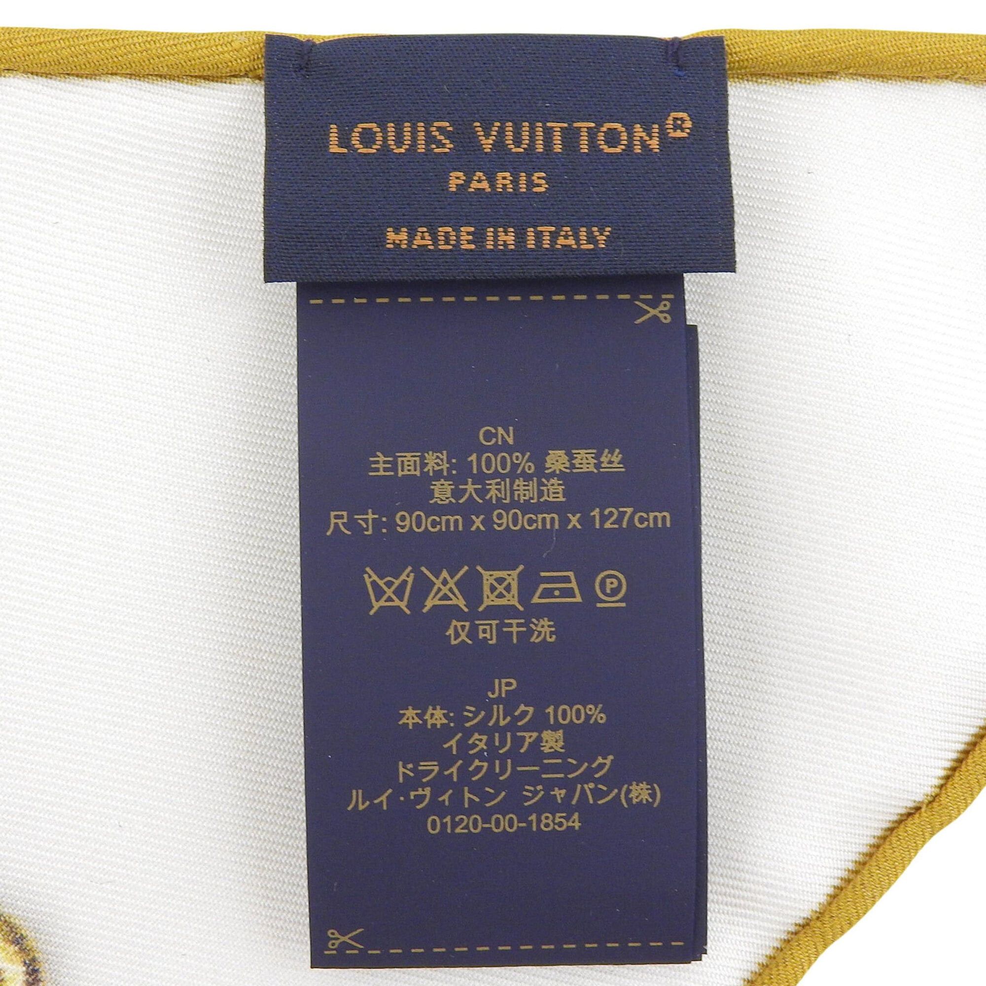 Louis Vuitton LOUIS VUITTON M96694 Heirloom Monogram Triangle 100% Silk Scarf/Muffler, White, 90 x 127 cm, Made in Italy, Authentic, Women's. Size ONE SIZE - 7 Thumbnail