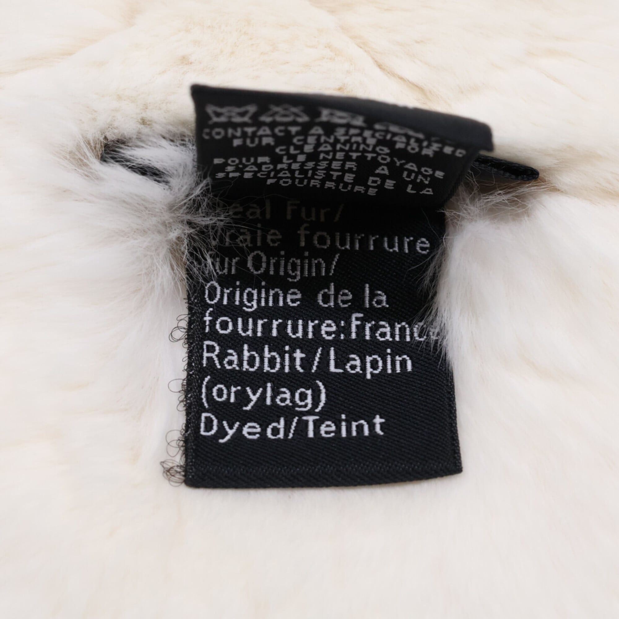 Chanel CHANEL Orylag Rabbit Fur Scarf with Coco Mark - White Women's Size ONE SIZE - 7 Thumbnail
