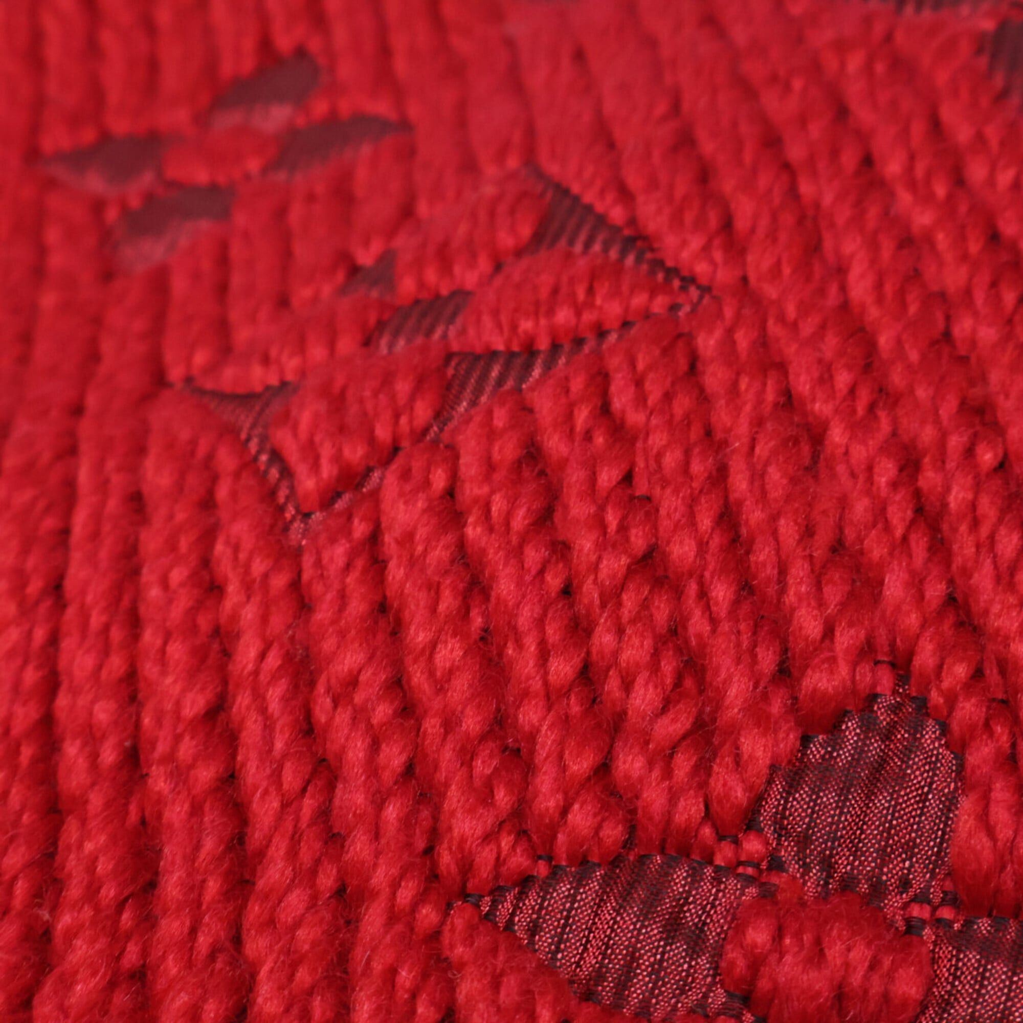 Louis Vuitton LOUIS VUITTON M72432 Echarpe Logomania Wool Silk Fringe Scarf Red Women's Size ONE SIZE - 7 Thumbnail