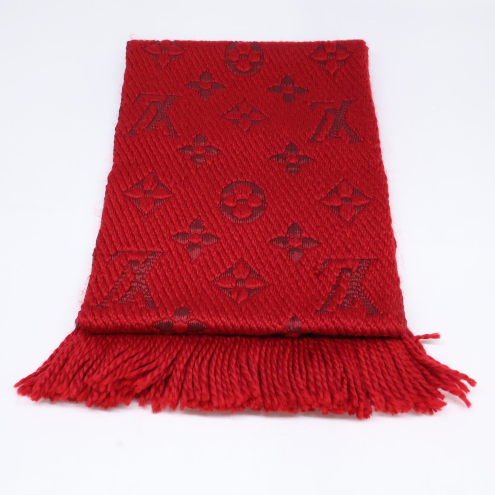 Louis Vuitton LOUIS VUITTON M72432 Echarpe Logomania Wool Silk Fringe Scarf Red Women's Size ONE SIZE - 3 Thumbnail