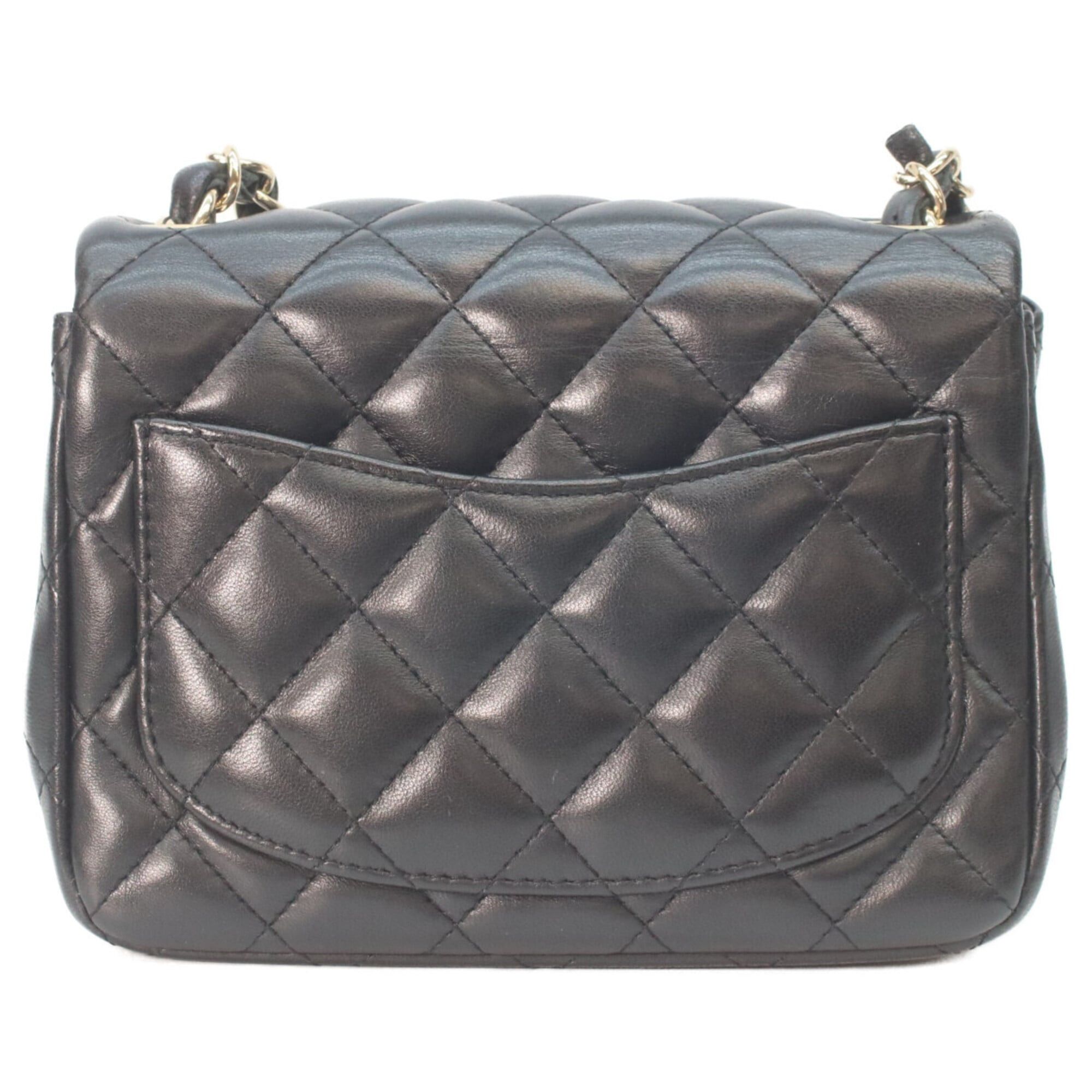 Chanel CHANEL A35200 Black Lambskin Mini Matelassé 17 Shoulder Bag with Gold Hardware - Women's Size ONE SIZE - 3 Thumbnail