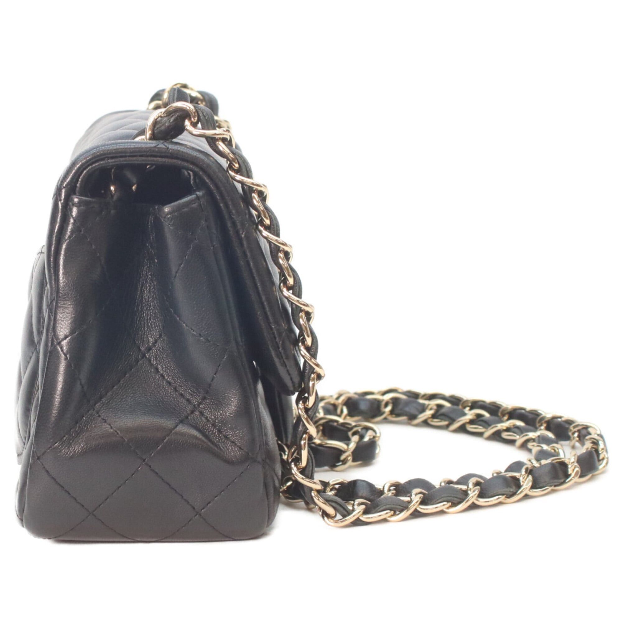 Chanel CHANEL A35200 Black Lambskin Mini Matelassé 17 Shoulder Bag with Gold Hardware - Women's Size ONE SIZE - 4 Thumbnail