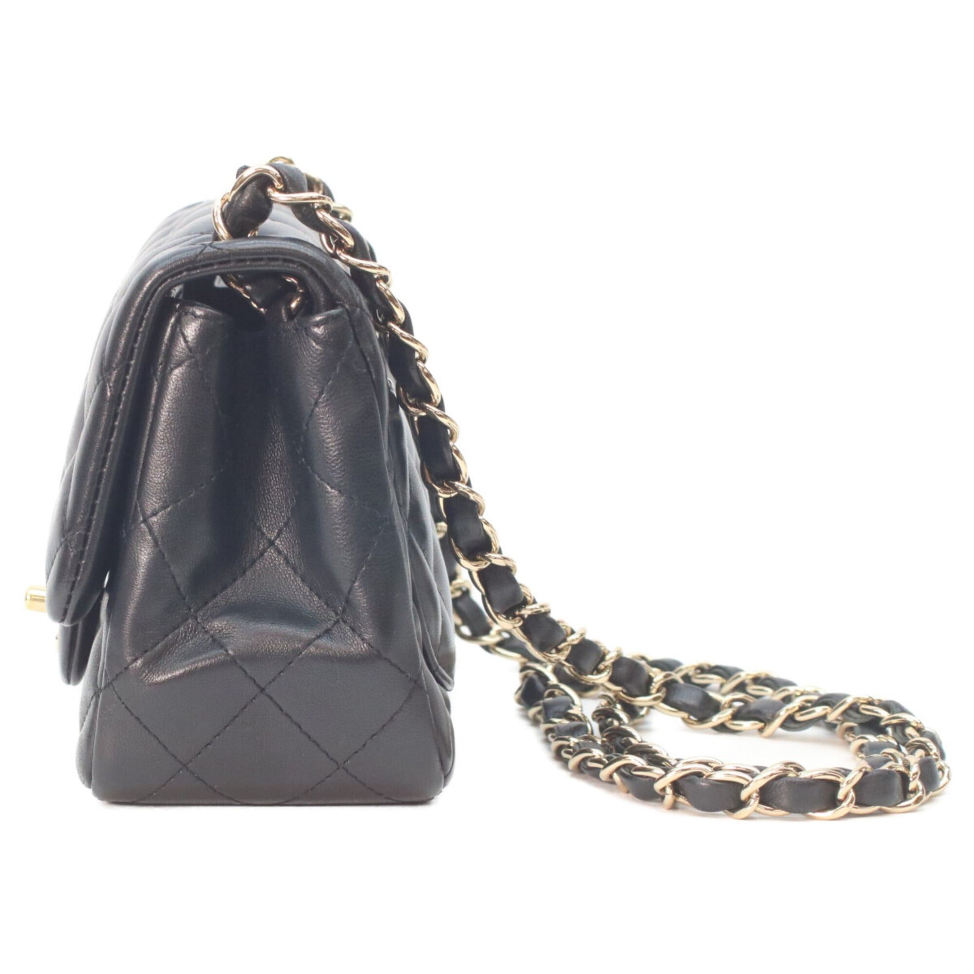 Chanel CHANEL A35200 Black Lambskin Mini Matelassé 17 Shoulder Bag with Gold Hardware - Women's Size ONE SIZE - 2 Thumbnail