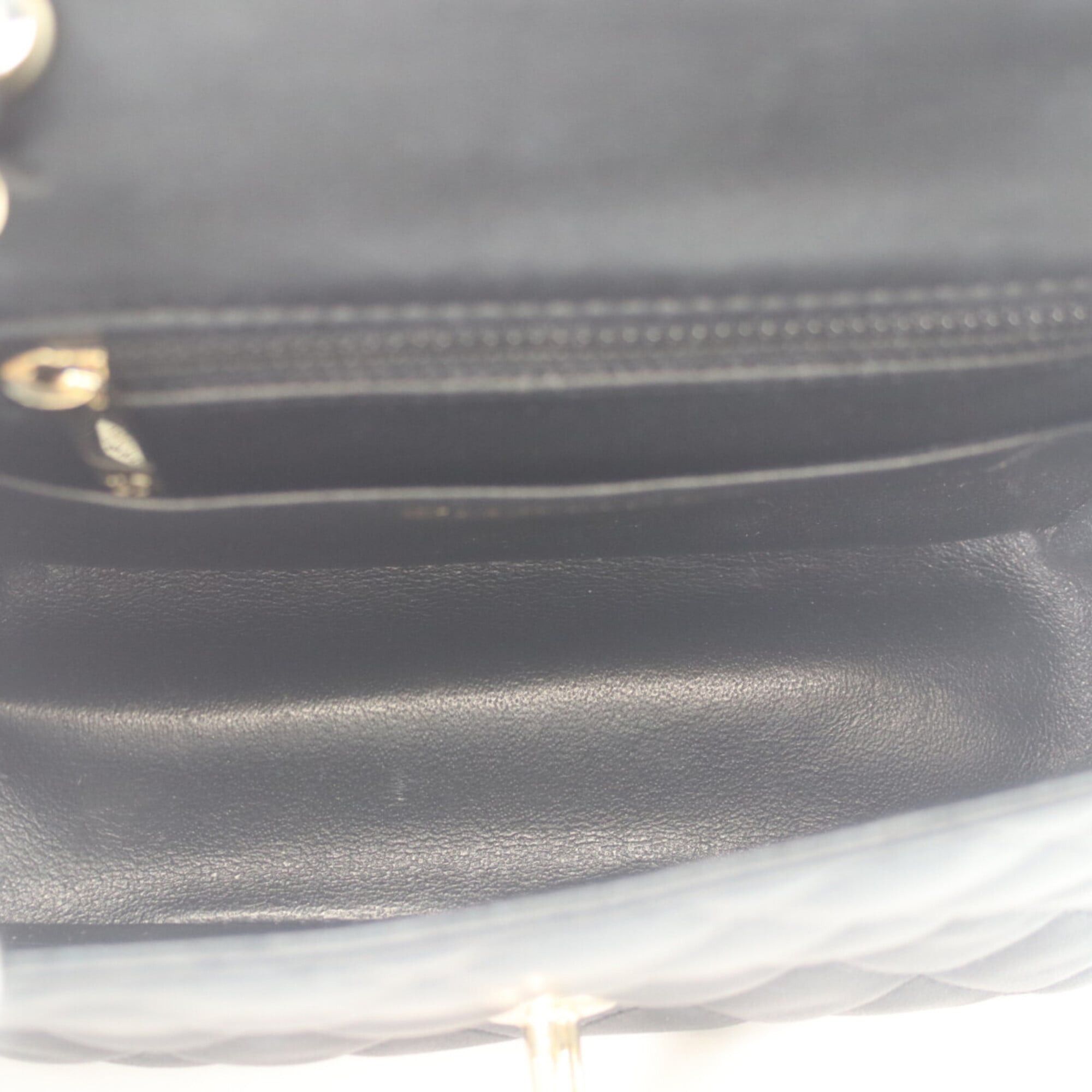 Chanel CHANEL A35200 Black Lambskin Mini Matelassé 17 Shoulder Bag with Gold Hardware - Women's Size ONE SIZE - 10 Thumbnail