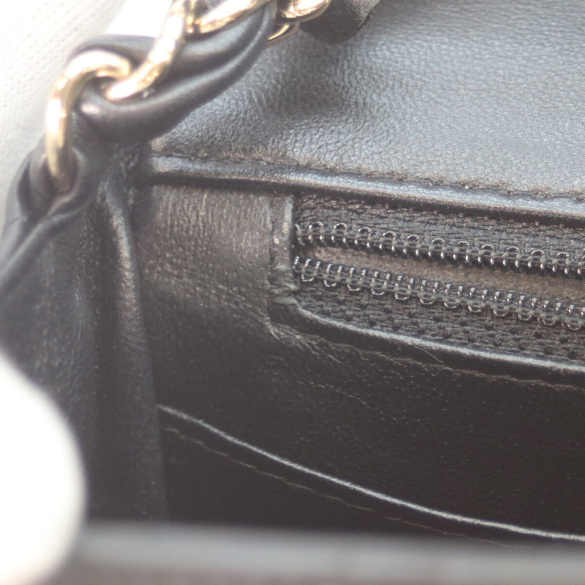 Chanel CHANEL A35200 Black Lambskin Mini Matelassé 17 Shoulder Bag with Gold Hardware - Women's Size ONE SIZE - 11 Thumbnail