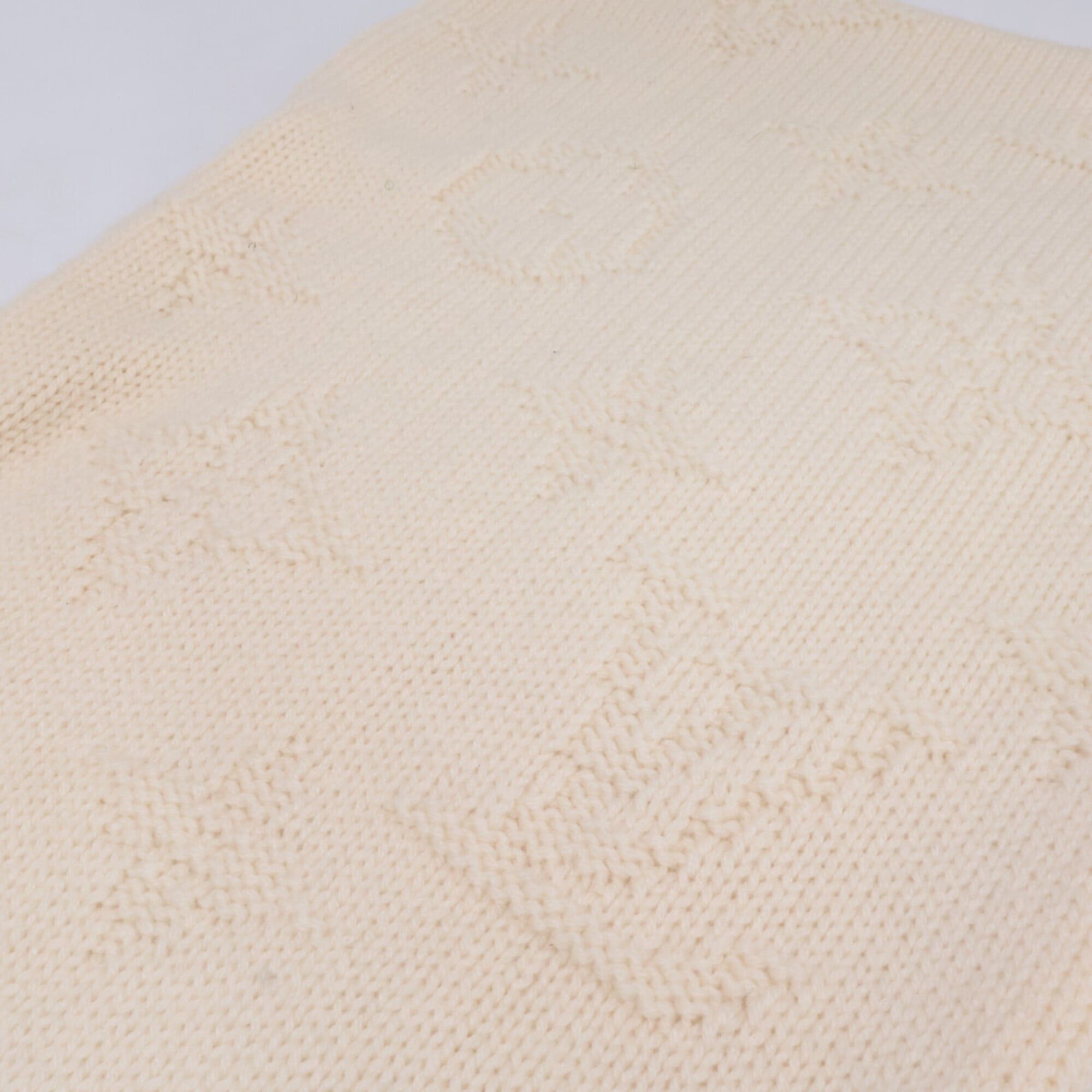 Louis Vuitton LOUIS VUITTON 401910 Monogram Cashmere Mink Fur Scarf & Knit Hat - Ivory for Women Size ONE SIZE - 9 Thumbnail