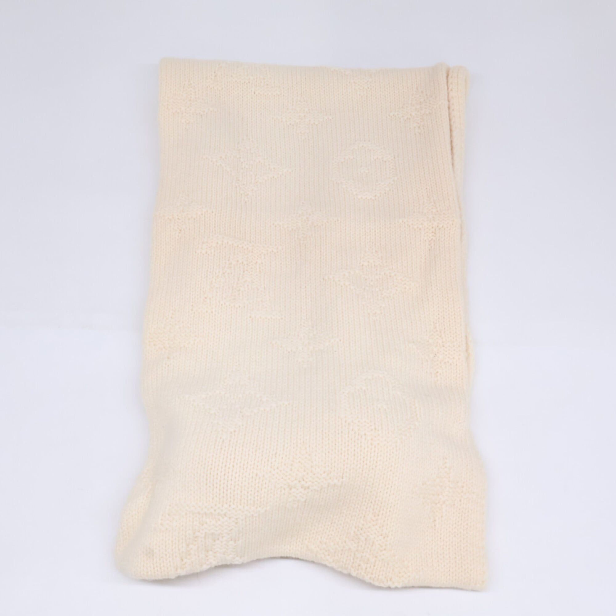 Louis Vuitton LOUIS VUITTON 401910 Monogram Cashmere Mink Fur Scarf & Knit Hat - Ivory for Women Size ONE SIZE - 7 Thumbnail