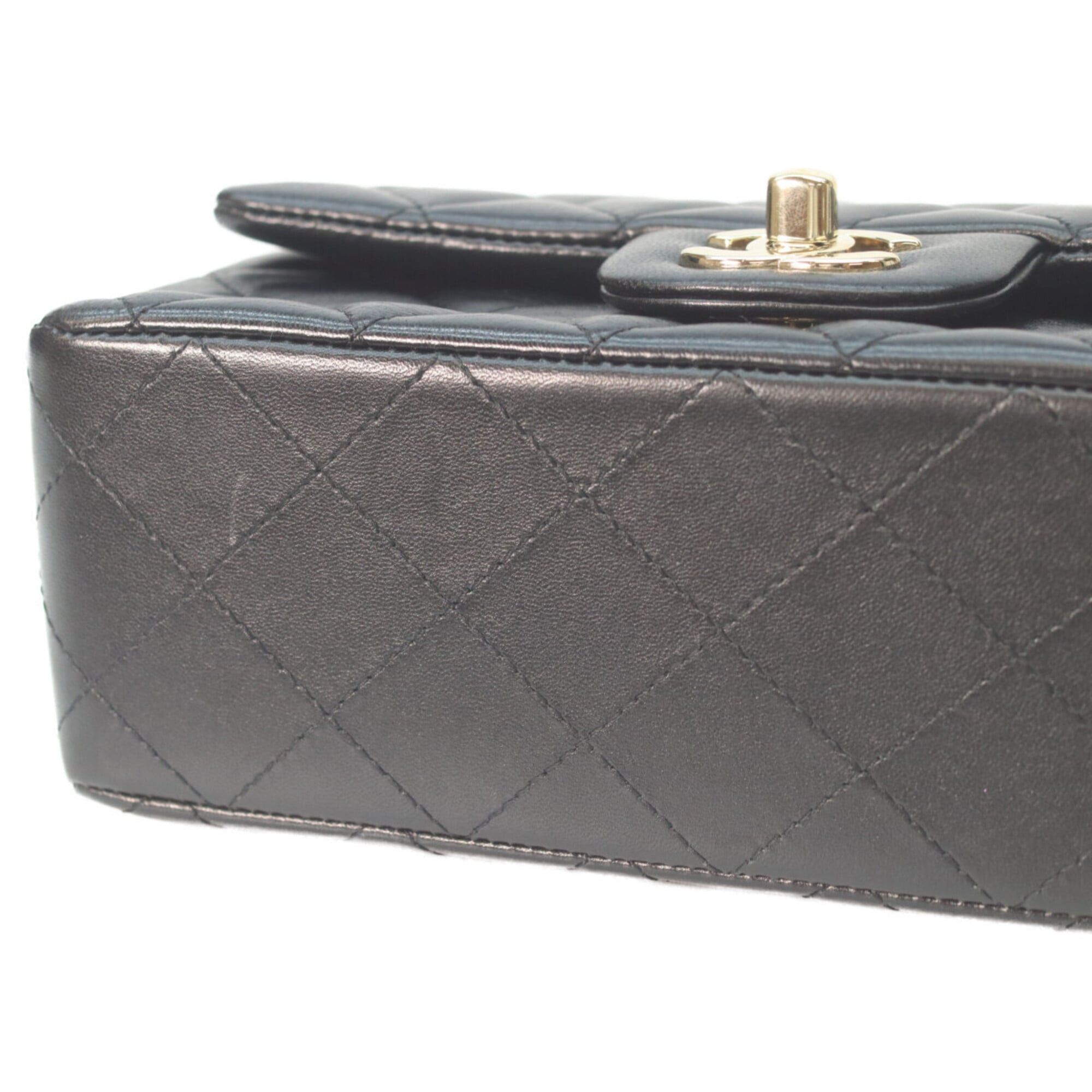 Chanel CHANEL A69900 Black Lambskin Gold Hardware Mini Matelassé 20 Chain Shoulder Bag for Women Size ONE SIZE - 6 Thumbnail