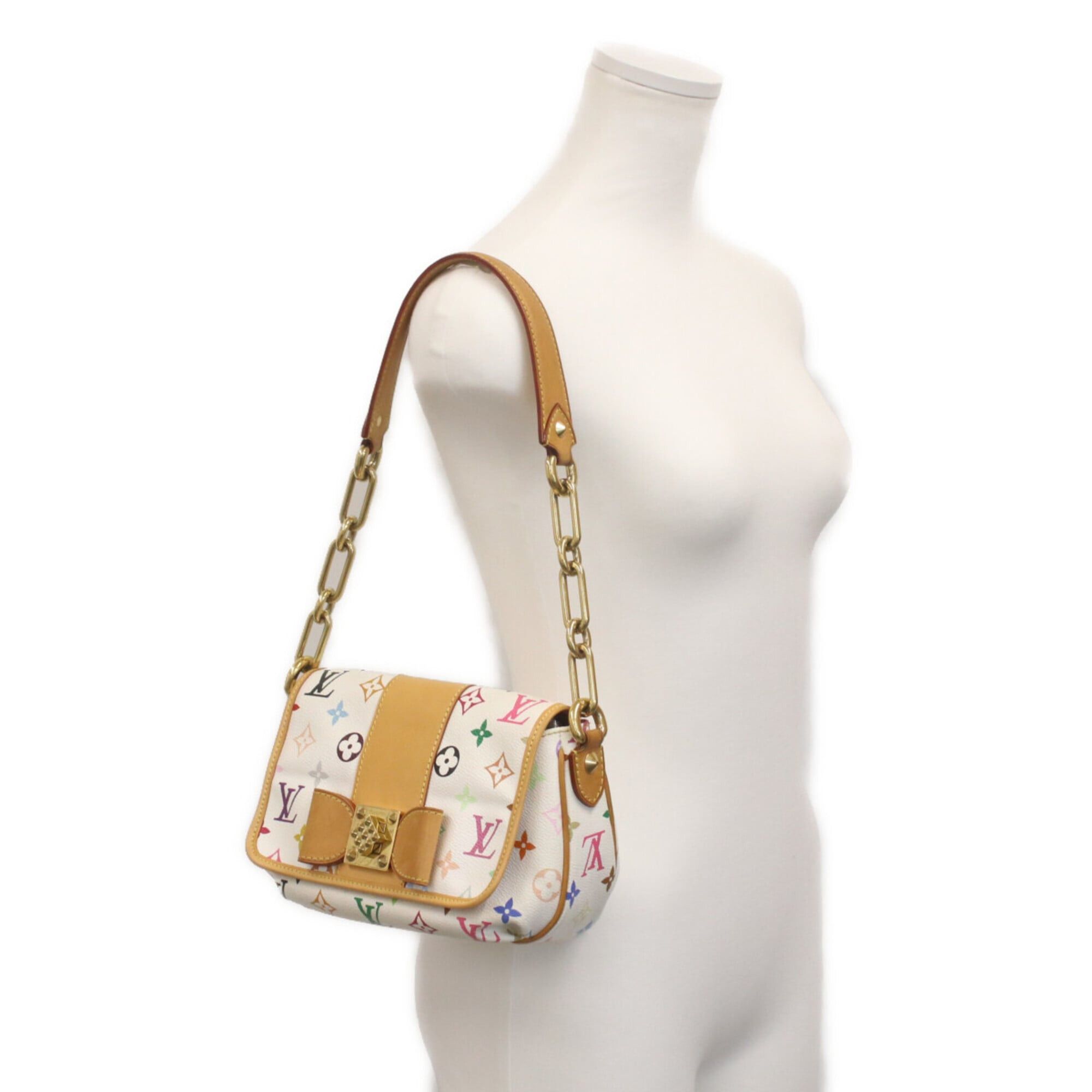 Louis Vuitton Louis Vuitton 11 Years M40305 Monogram Multicolor Blanc Patty Shoulder Bag (White) Women's Size ONE SIZE - 10 Thumbnail