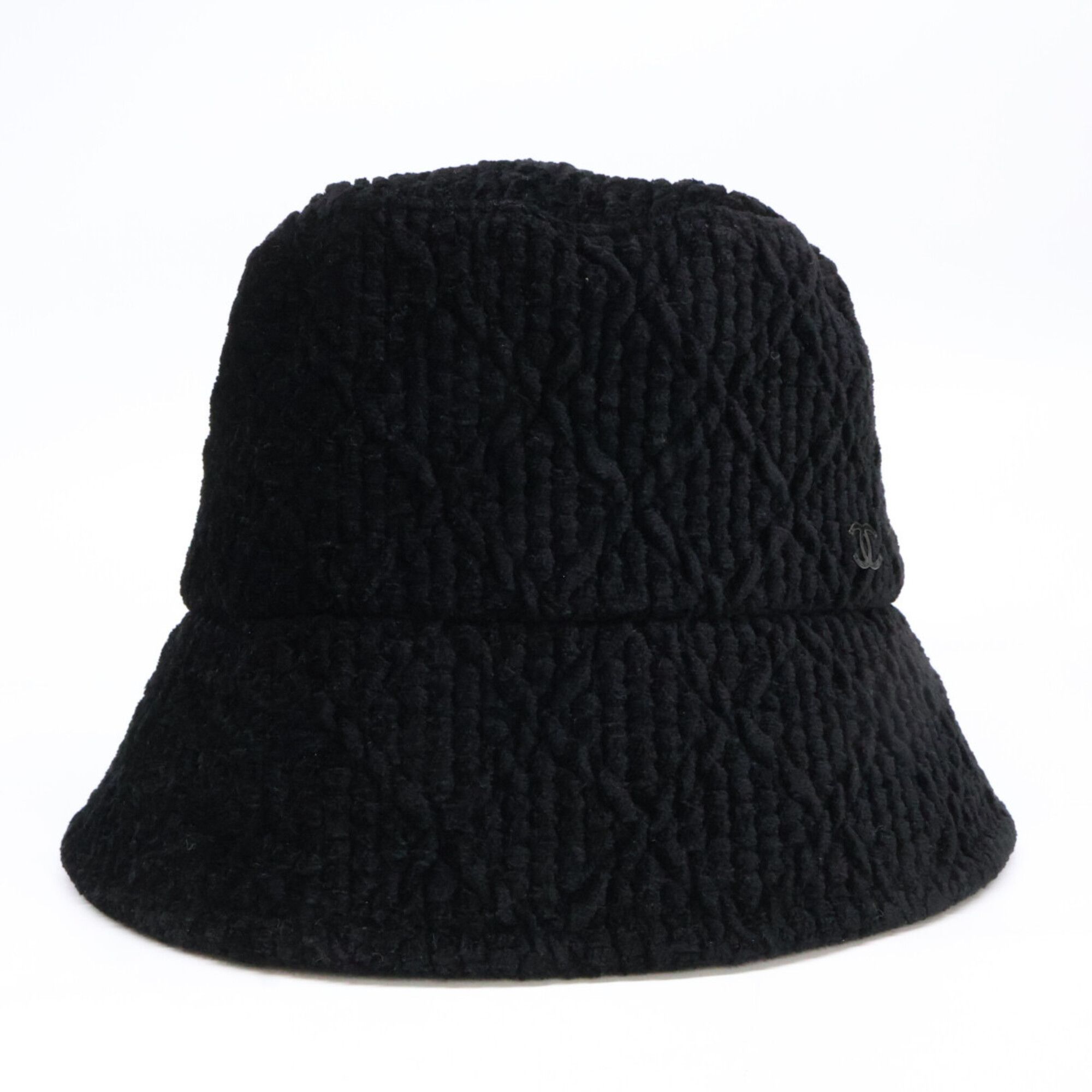 Chanel CHANEL Coco Mark Viscose Bucket Hat, Size S, Black, Women's Size ONE SIZE - 2 Thumbnail
