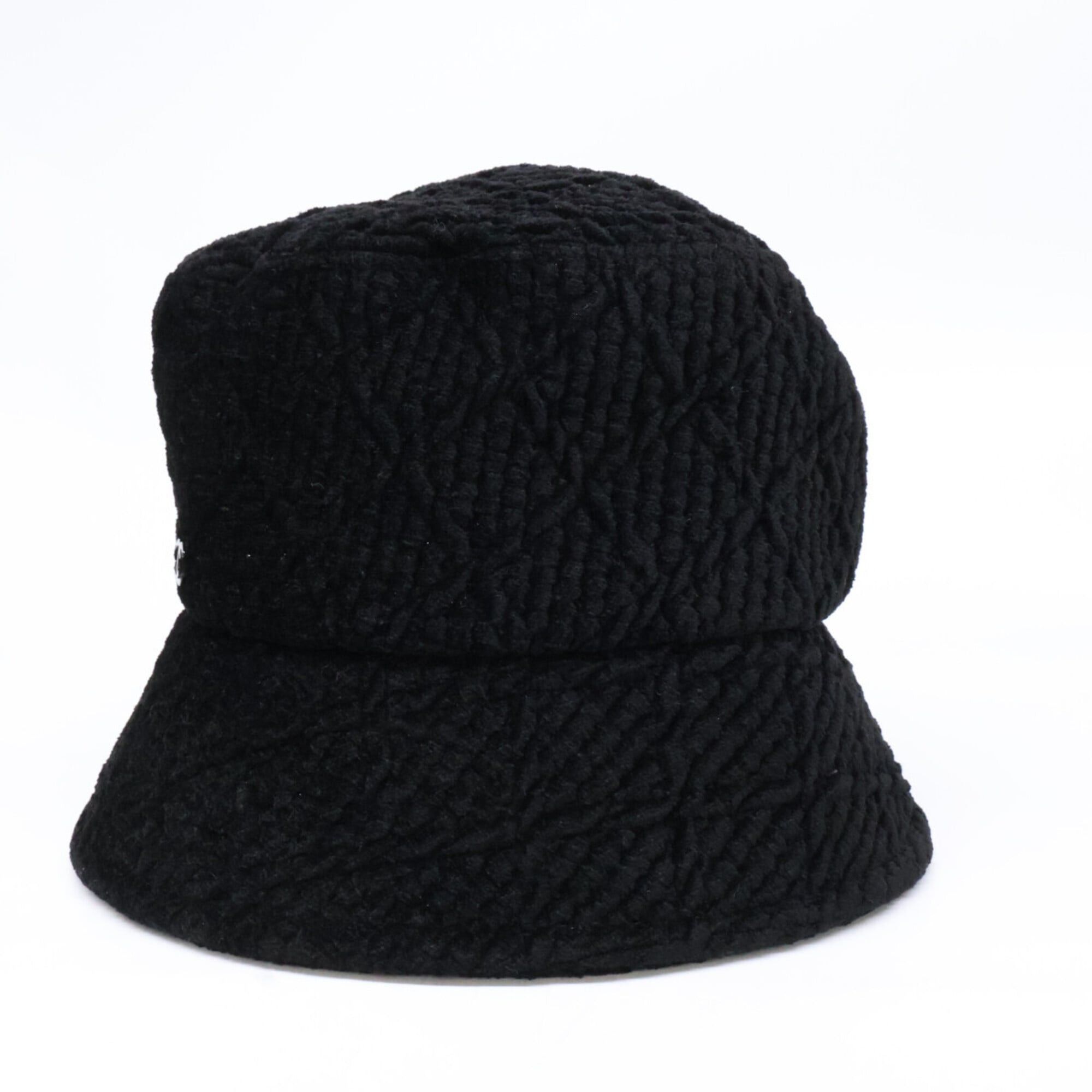 Chanel CHANEL Coco Mark Viscose Bucket Hat, Size S, Black, Women's Size ONE SIZE - 3 Thumbnail