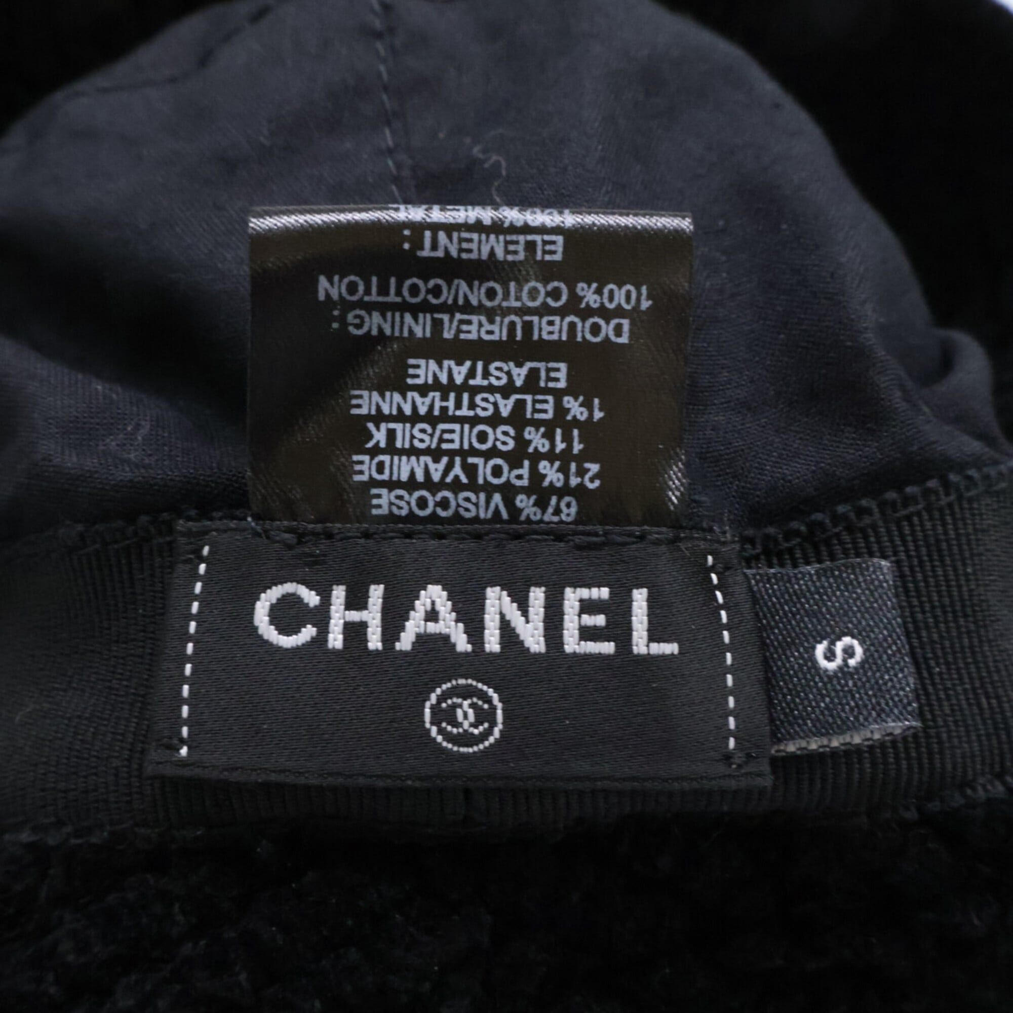 Chanel CHANEL Coco Mark Viscose Bucket Hat, Size S, Black, Women's Size ONE SIZE - 7 Thumbnail