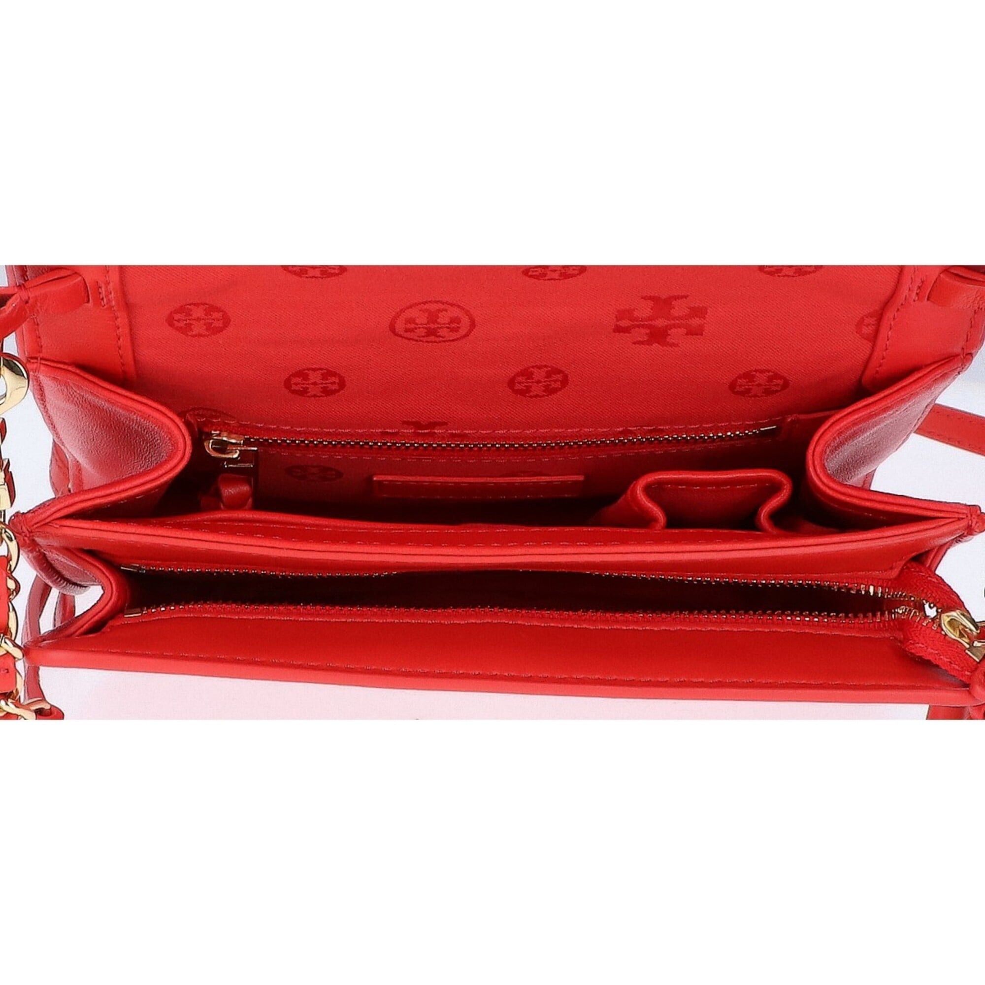 Tory Burch Tory Burch Leather Quilted Chain Shoulder Bag, Red, Women's Size ONE SIZE - 6 Thumbnail