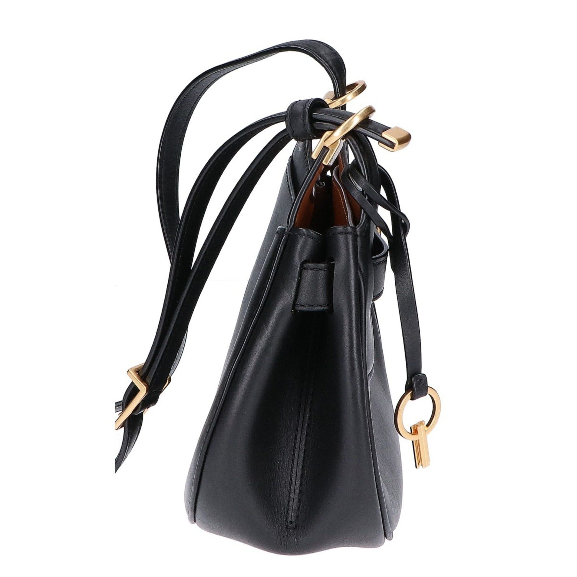 Tory Burch Tory Burch Lee Radziwill Small Saddle Bag Shoulder Black Women's Size ONE SIZE - 4 Thumbnail