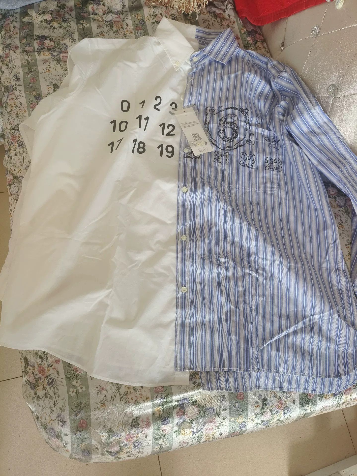 Maison Margiela Maison Margiela Striped White Panel Shirt Size US M / EU 48-50 / 2 - 4 Thumbnail