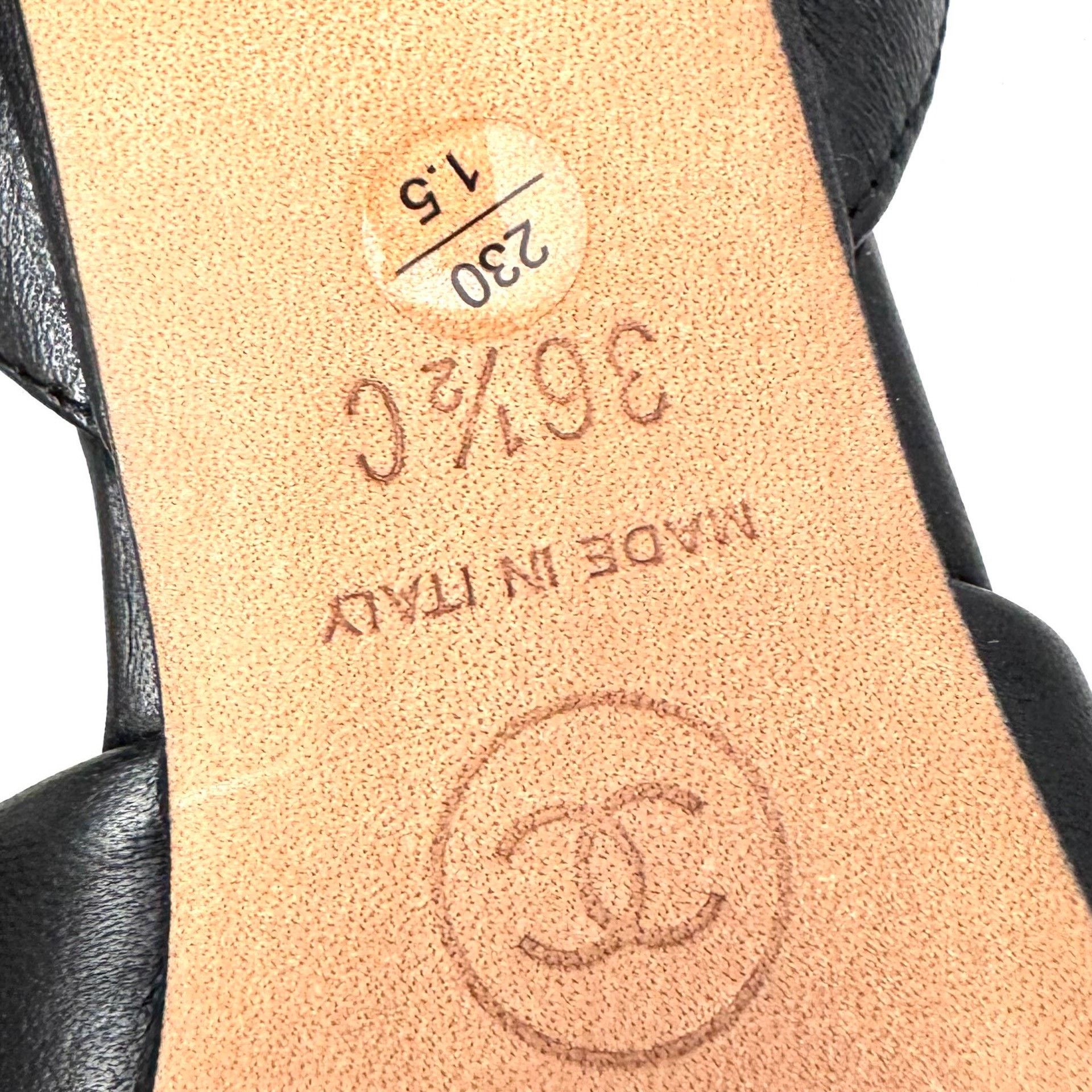 Chanel Chanel Black Leather Pointed Toe Heels Size US 5.5 / IT 35.5 - 7 Thumbnail