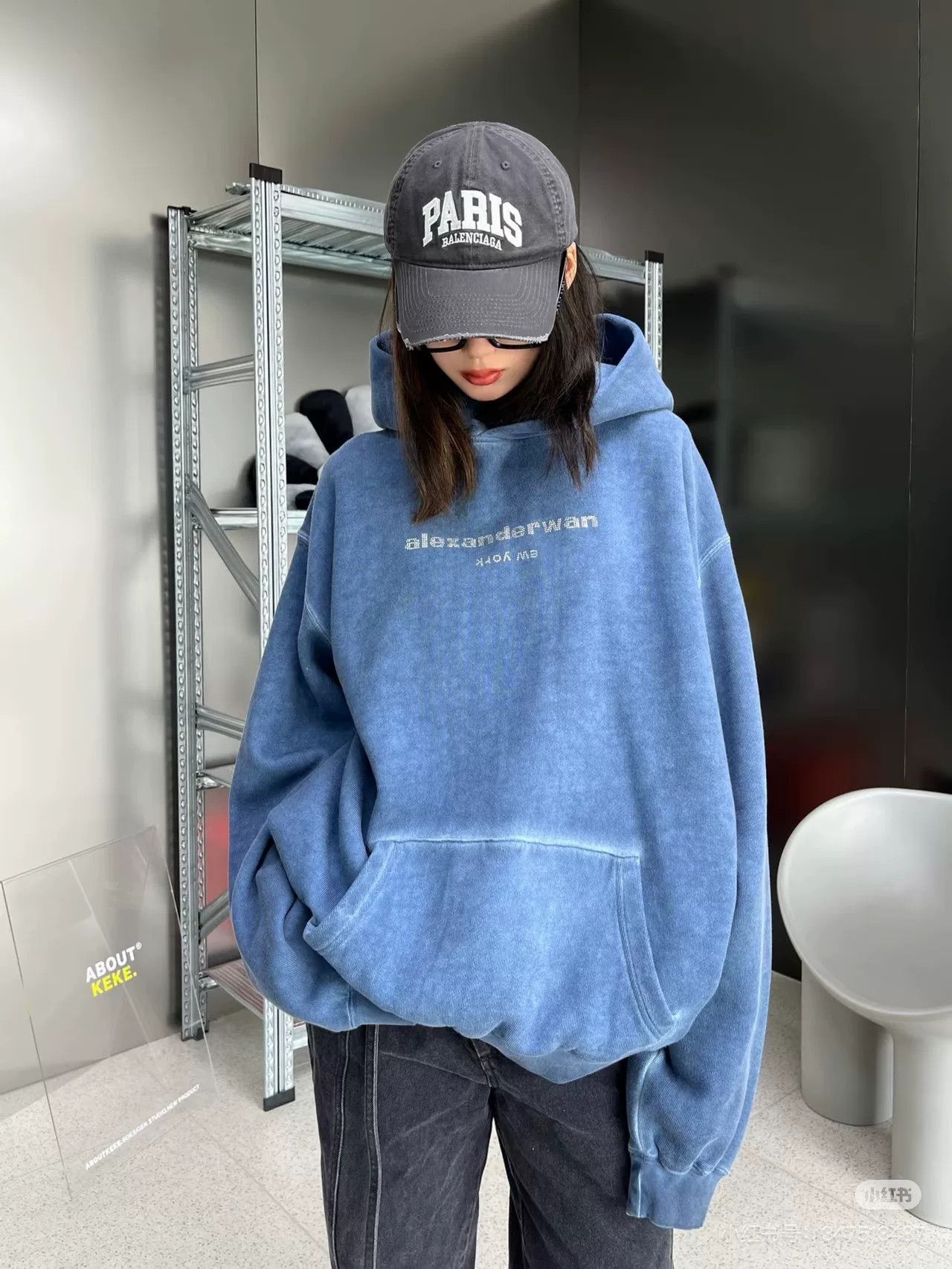 Alexander Wang Alexander Wang Acid-Wash Haze Blue Hoodie Size US M / EU 48-50 / 2 - 7 Thumbnail