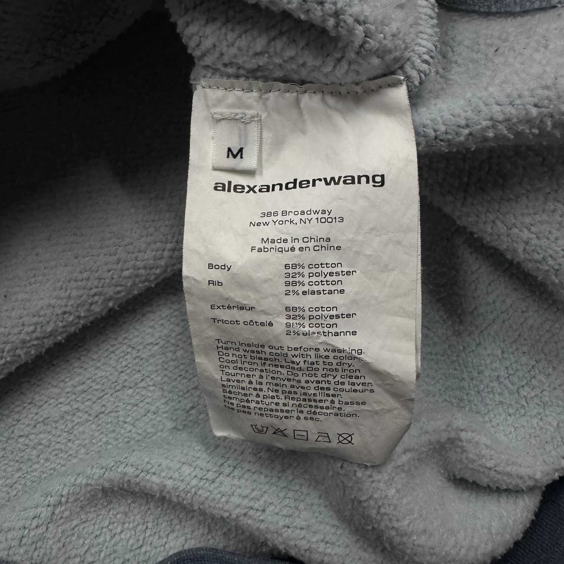 Alexander Wang Alexander Wang Acid-Wash Haze Blue Hoodie Size US M / EU 48-50 / 2 - 5 Thumbnail
