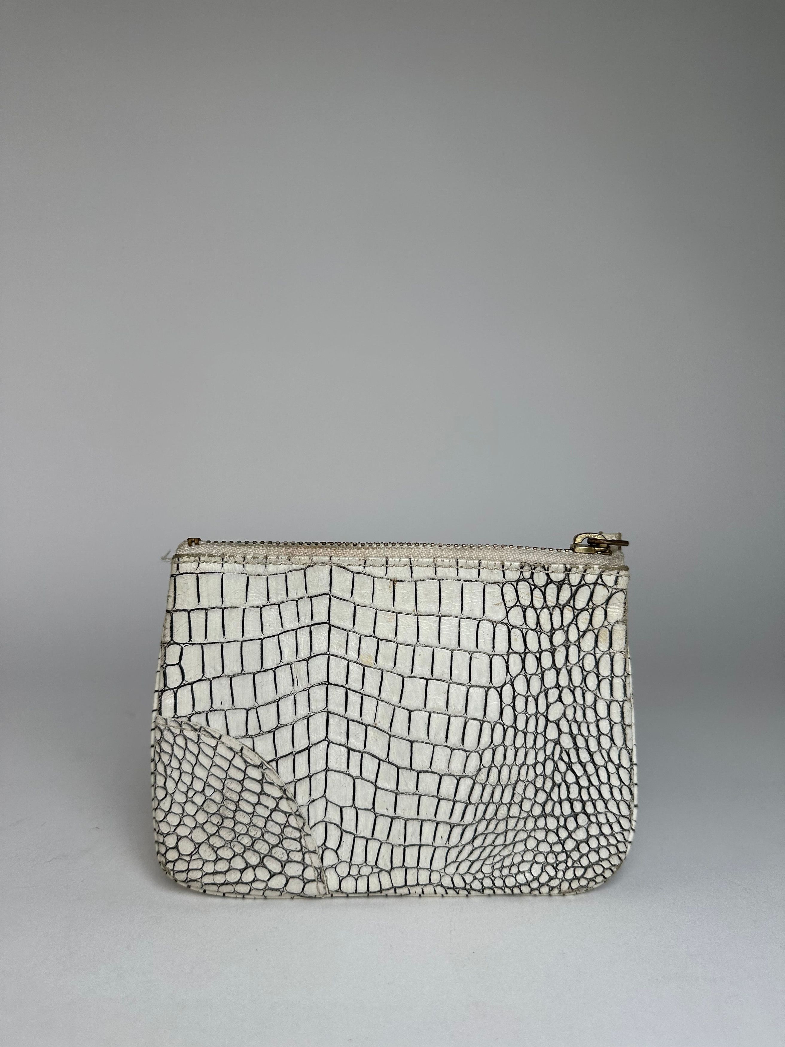 Comme des Garcons Vintage Comme Des Garçons Abstract Leather Clutch White Blac Size ONE SIZE - 2 Thumbnail