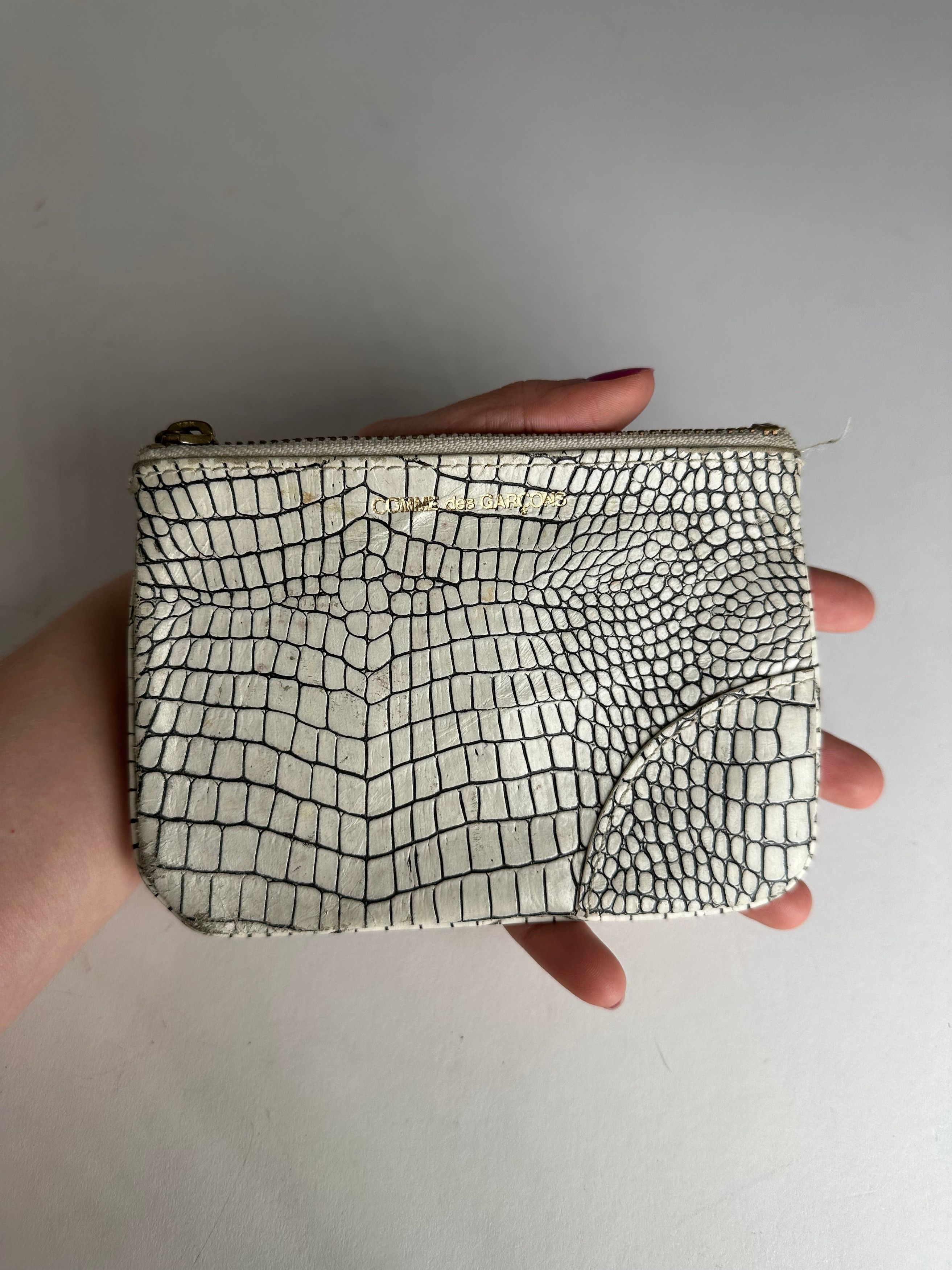 Comme des Garcons Vintage Comme Des Garçons Abstract Leather Clutch White Blac Size ONE SIZE - 4 Thumbnail