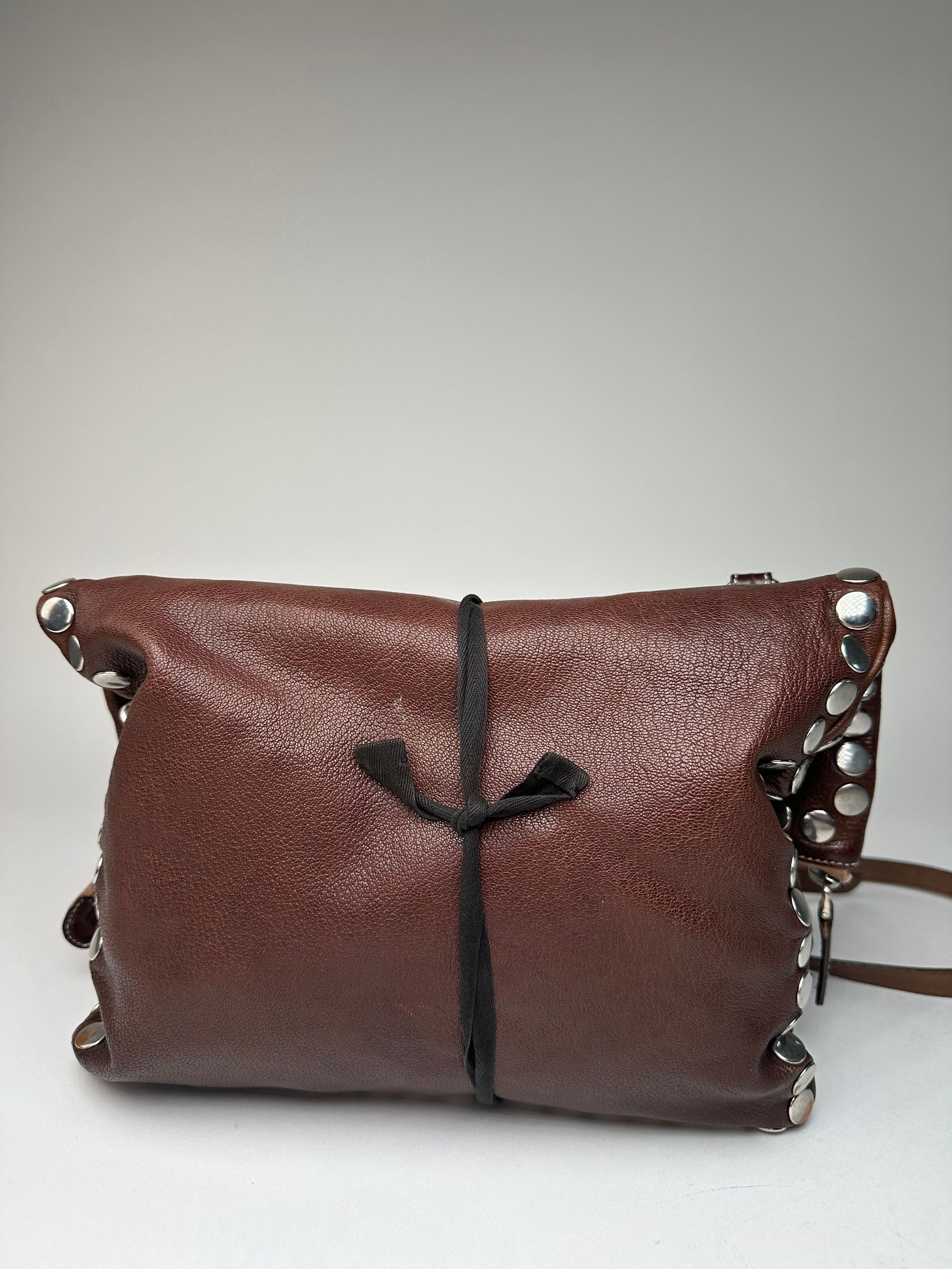Marni Vintage Studded Leather Shoulder Bag Brown Size ONE SIZE - 7 Thumbnail
