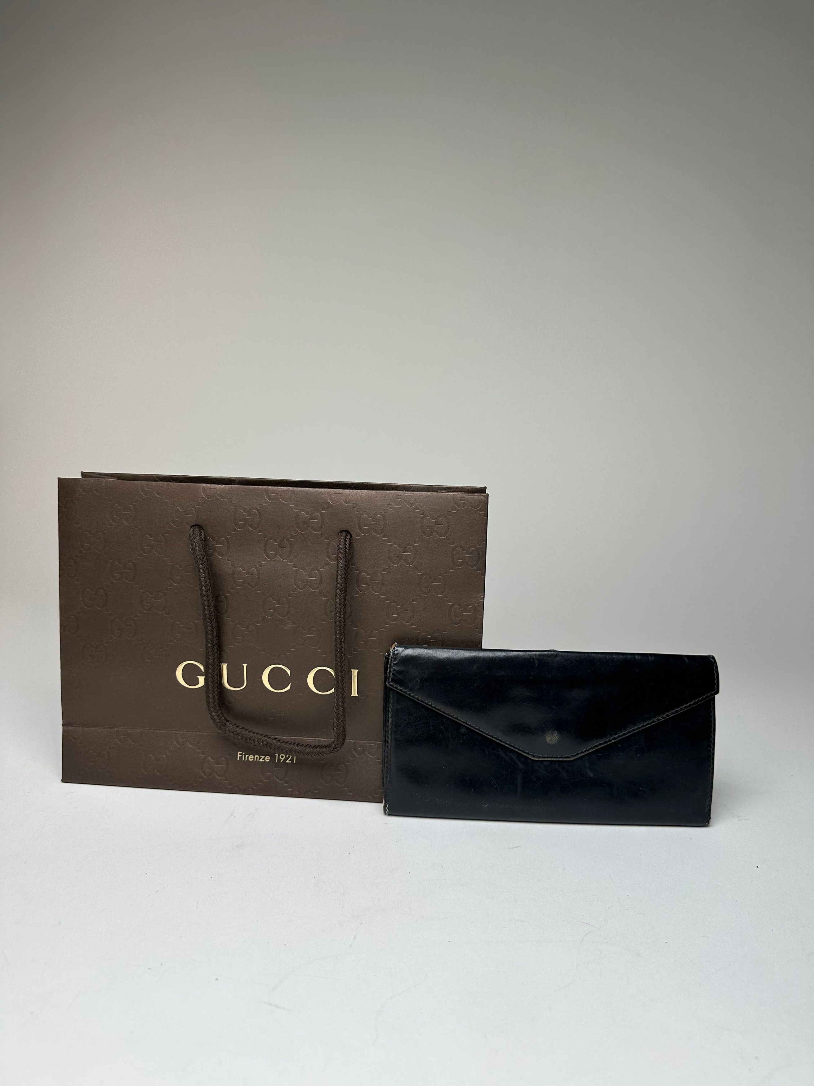 Gucci Vintage GG Leather Long Wallet Black Size ONE SIZE - 2 Thumbnail