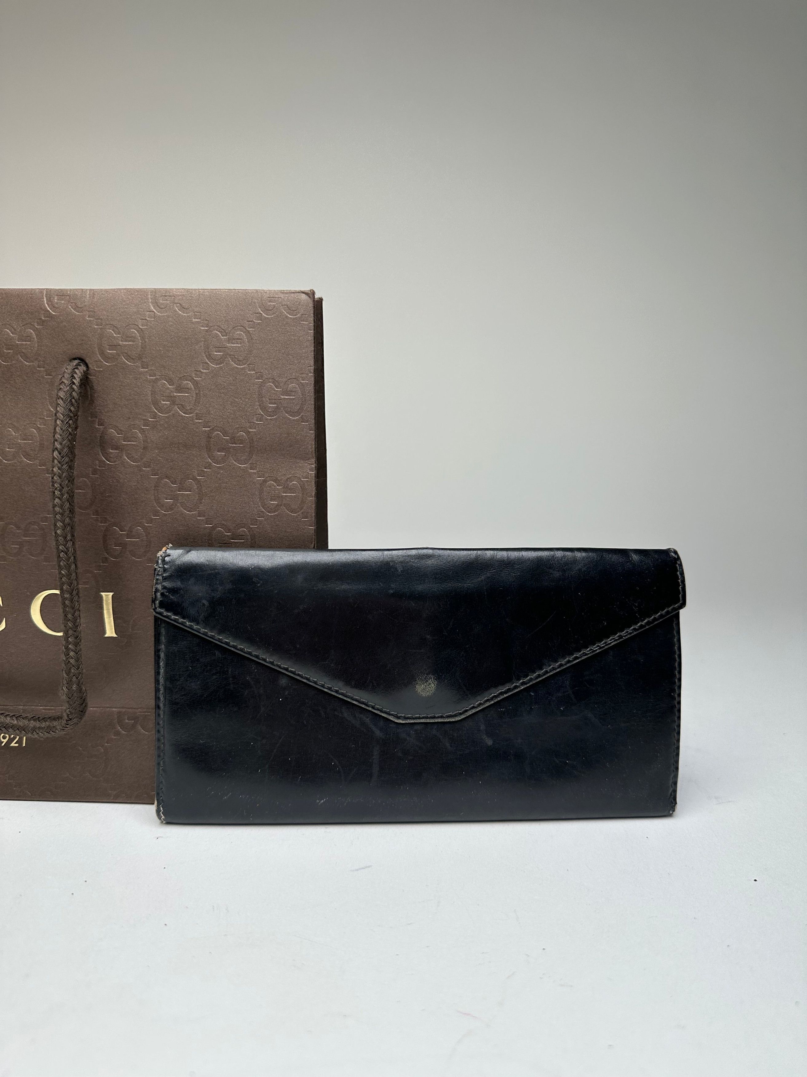 Gucci Vintage GG Leather Long Wallet Black Size ONE SIZE - 10 Thumbnail