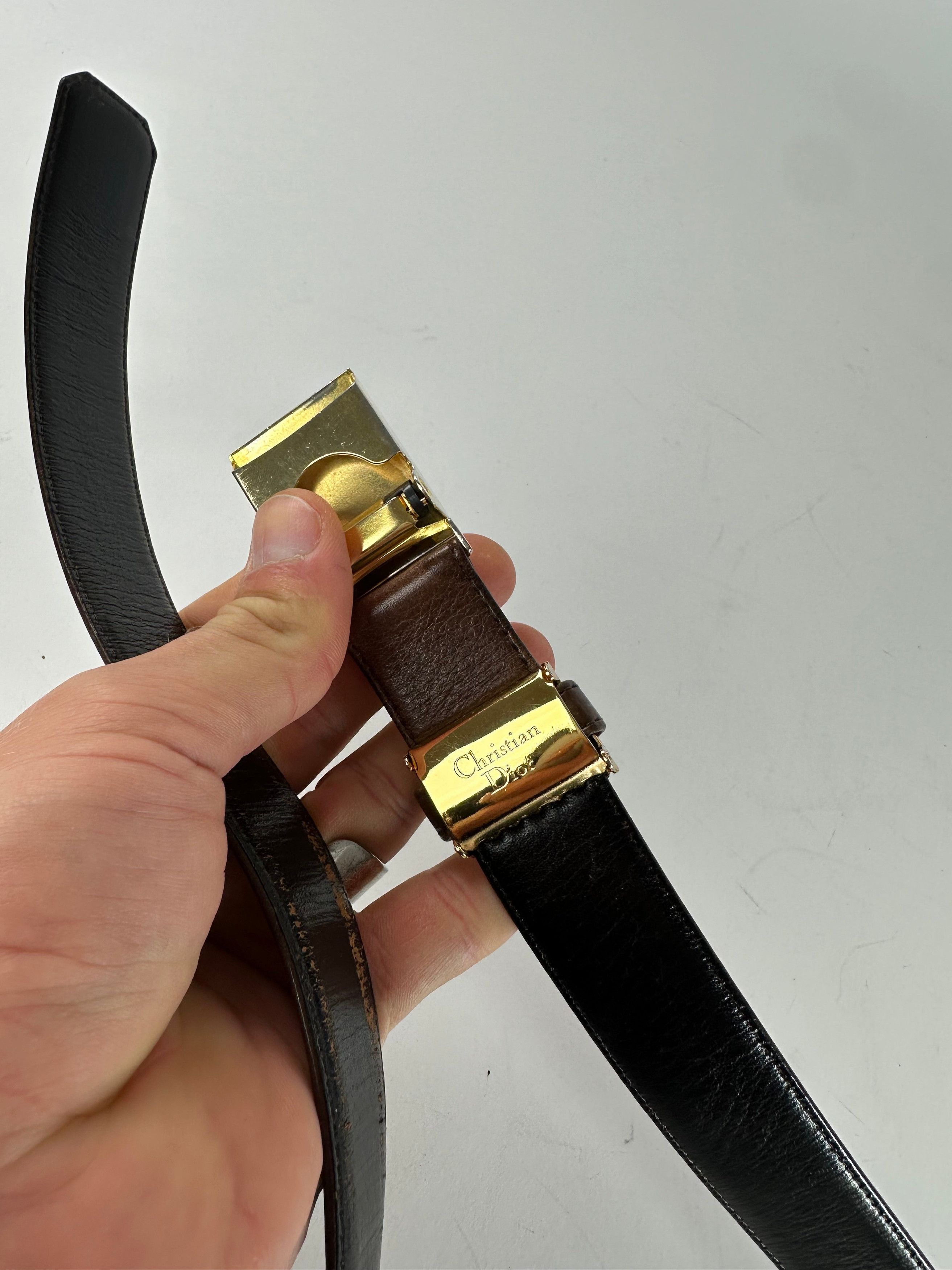 Dior Vintage Snake Emblossed Leather Belt Brown Size ONE SIZE - 3 Thumbnail