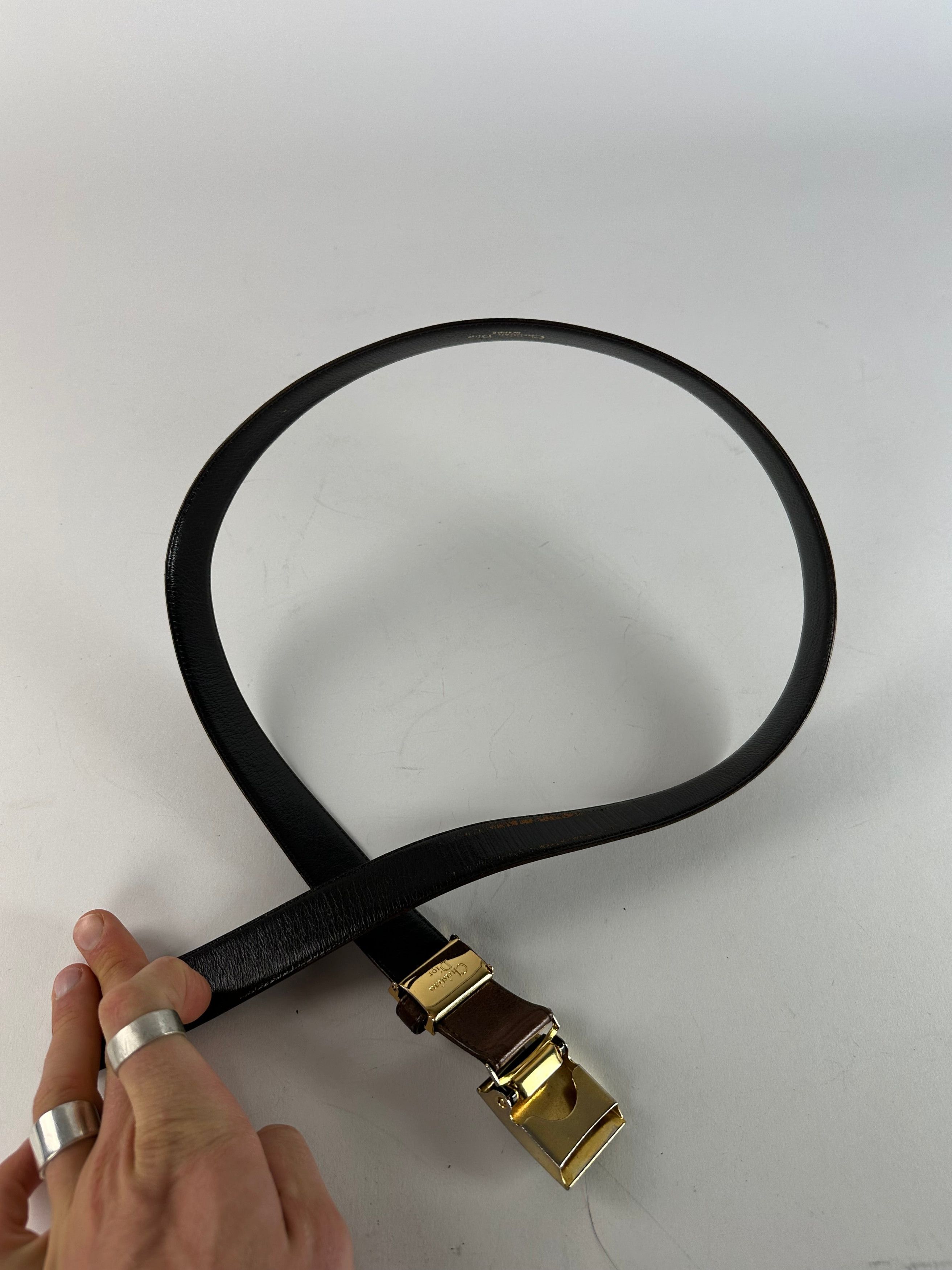 Dior Vintage Snake Emblossed Leather Belt Brown Size ONE SIZE - 8 Thumbnail