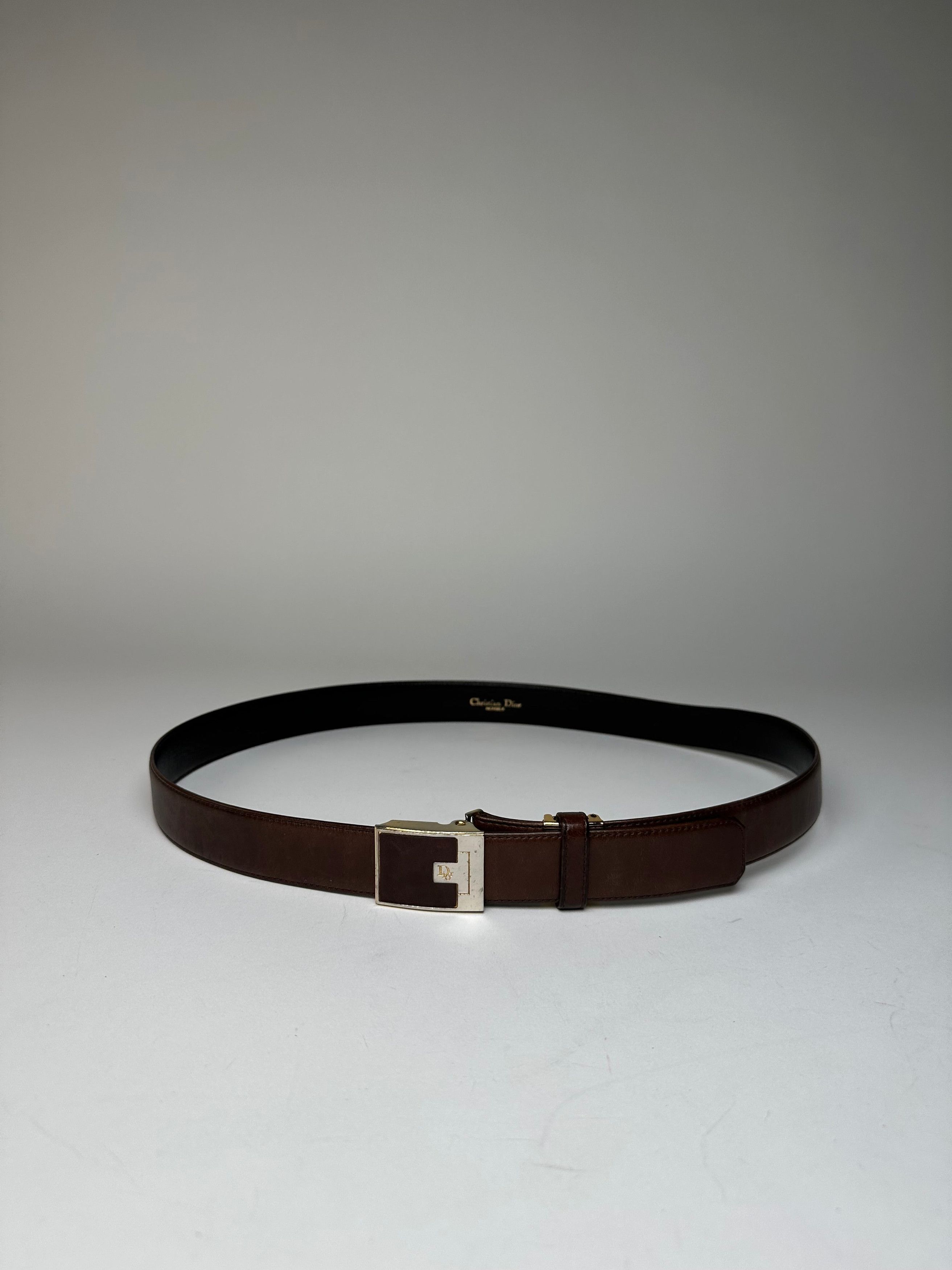 Dior Vintage Snake Emblossed Leather Belt Brown Size ONE SIZE - 11 Thumbnail