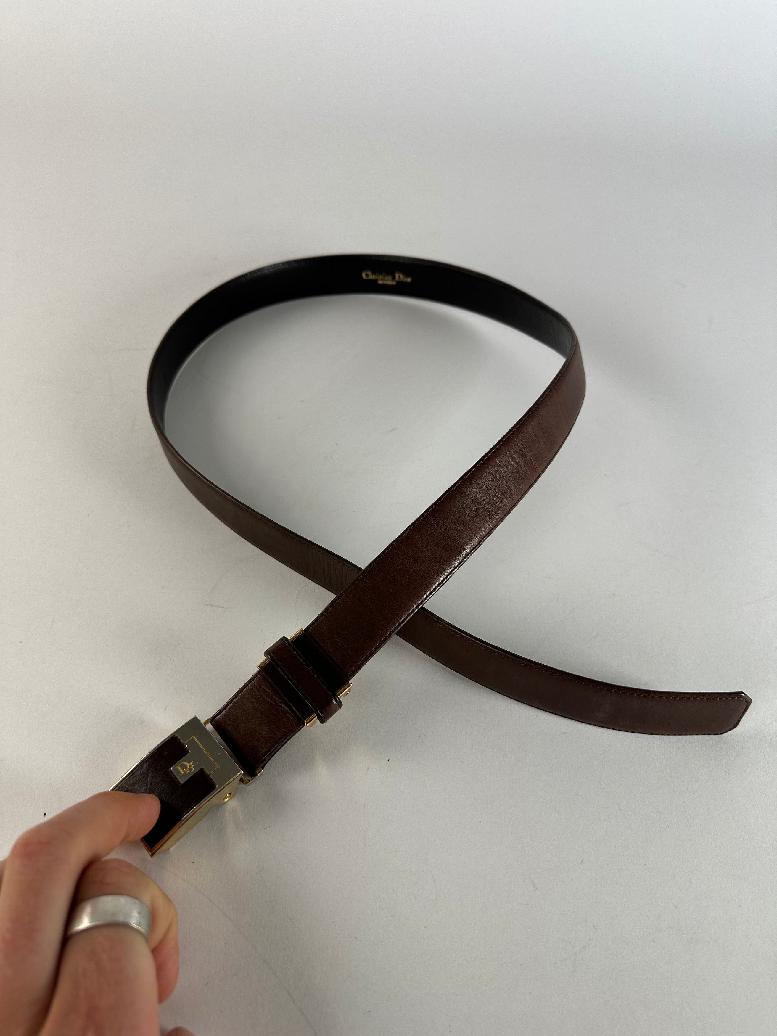 Dior Vintage Snake Emblossed Leather Belt Brown Size ONE SIZE - 7 Thumbnail