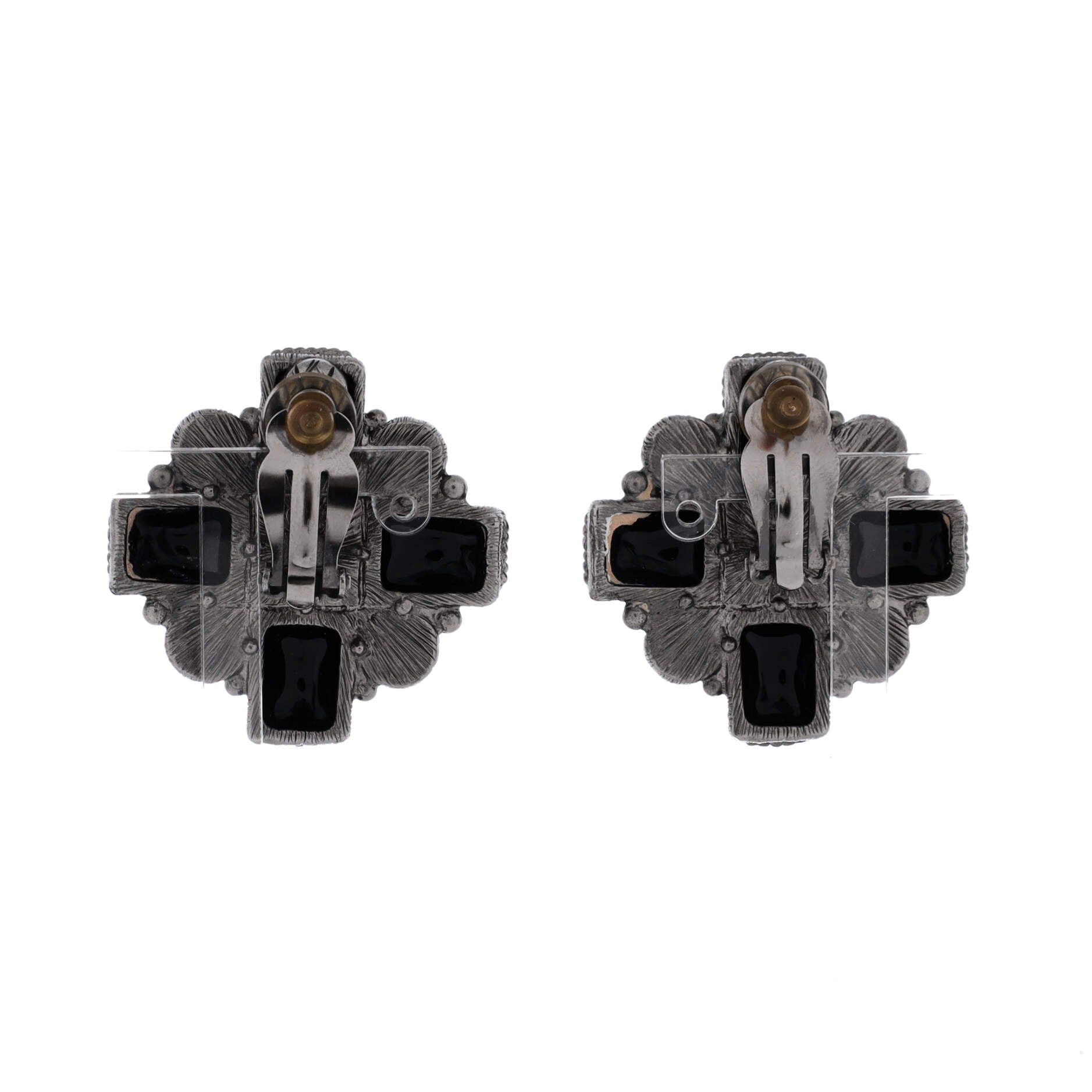 Chanel CC Cross Clip-On Earrings Size ONE SIZE - 2 Thumbnail