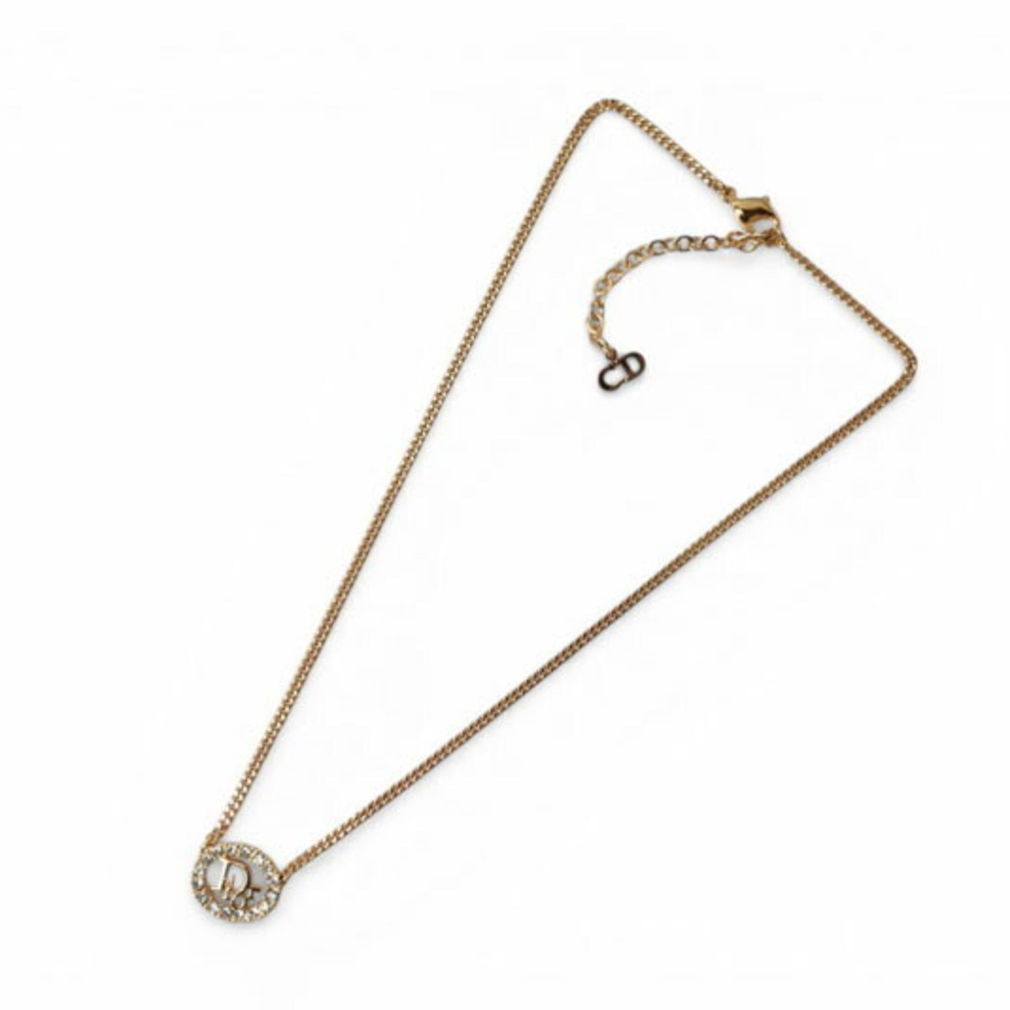 Dior Christian Dior necklace, rhinestone, gold. Size ONE SIZE - 3 Thumbnail
