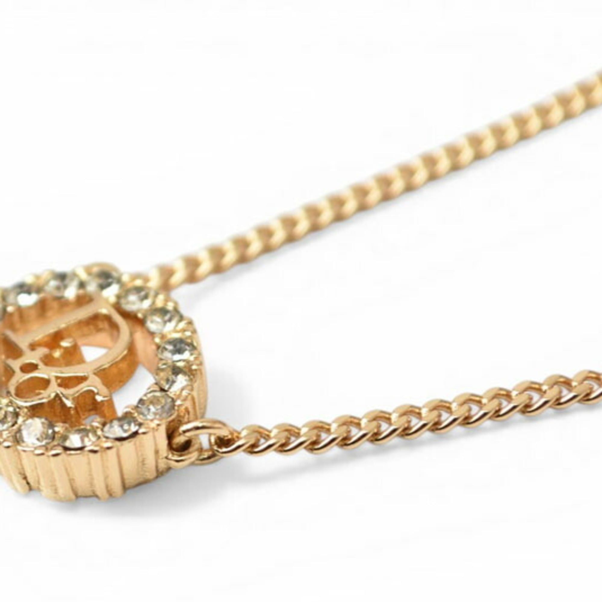 Dior Christian Dior necklace, rhinestone, gold. Size ONE SIZE - 5 Thumbnail