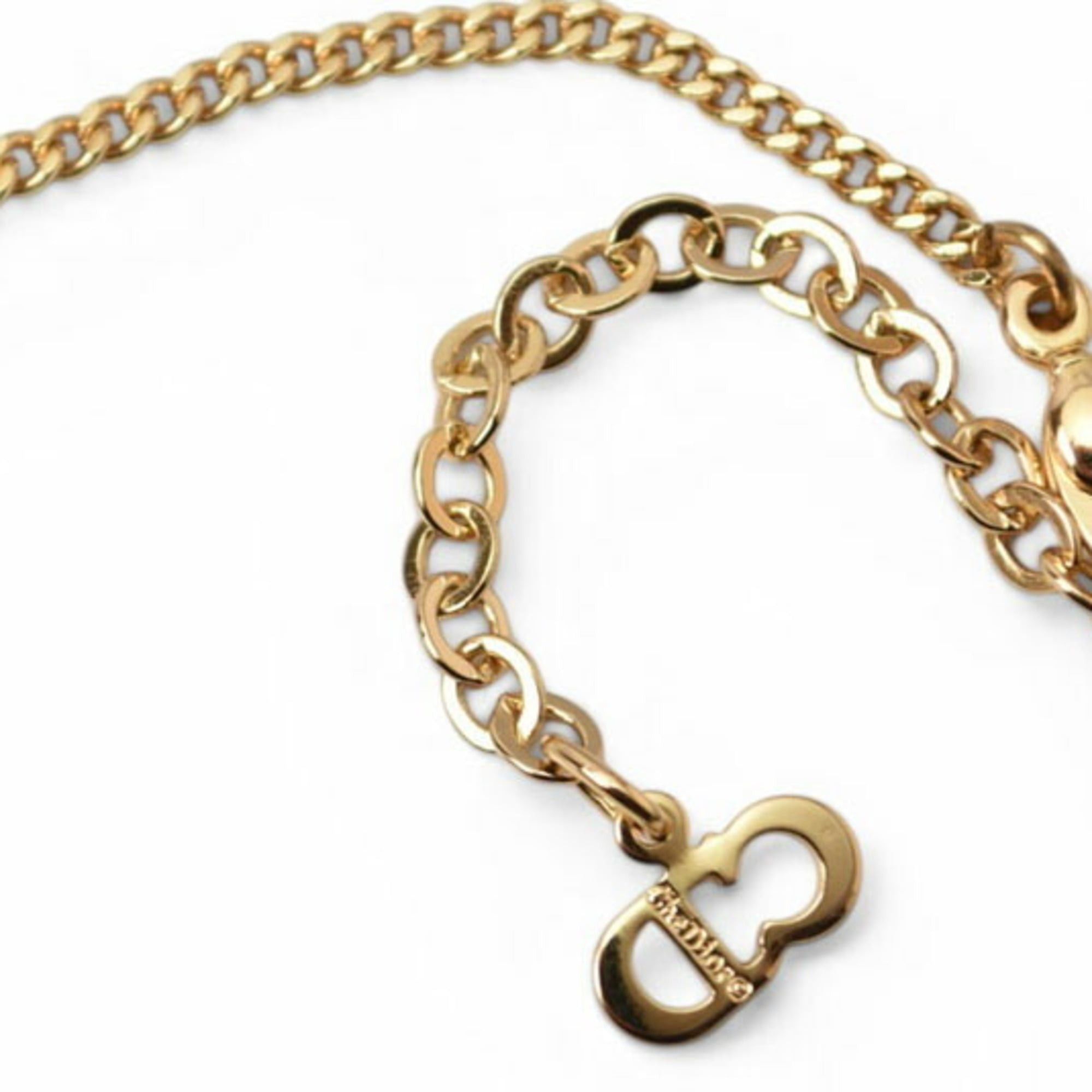 Dior Christian Dior necklace, rhinestone, gold. Size ONE SIZE - 6 Thumbnail