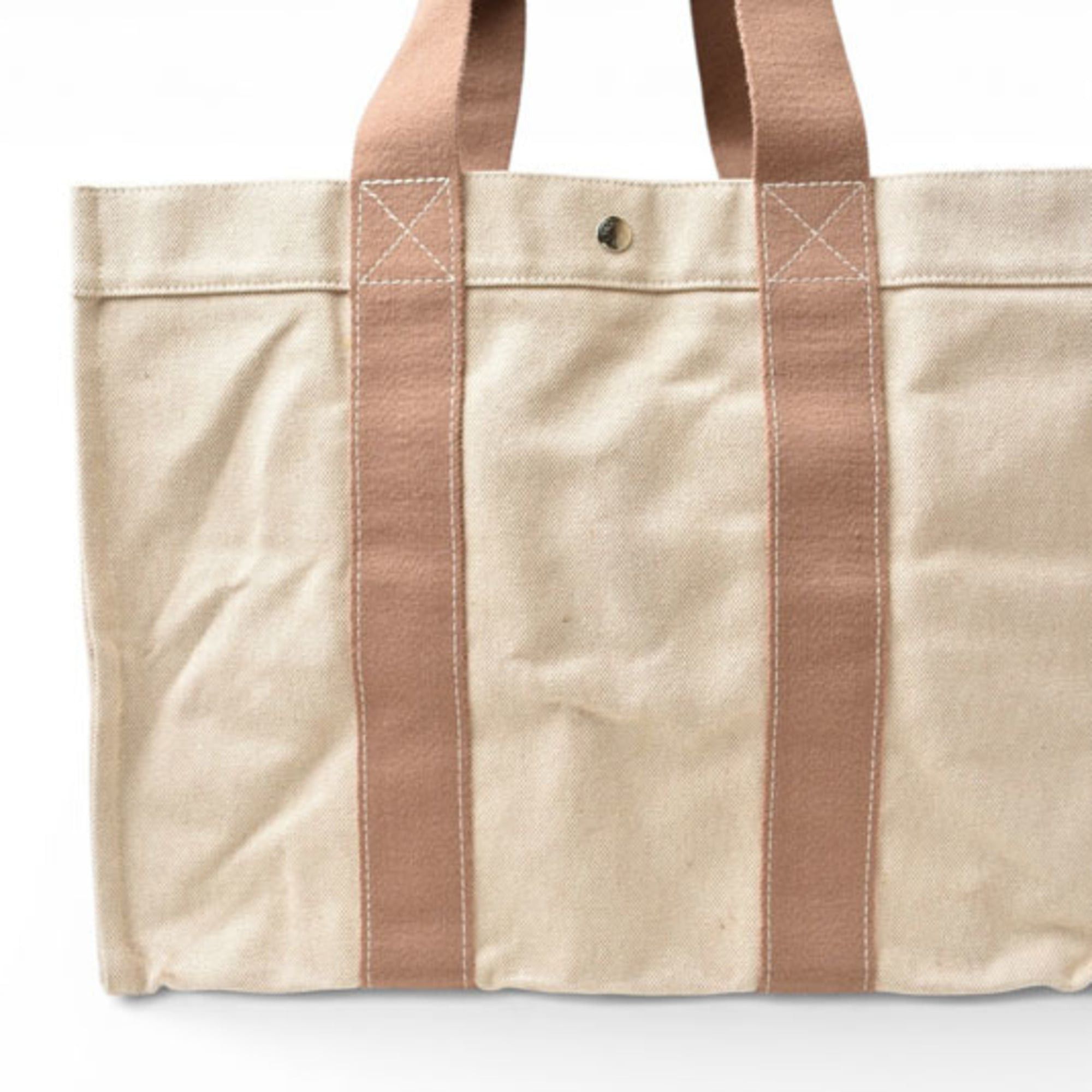 Hermes Hermes tote bag, Bora Cabas de Plage GM, palladium hardware, canvas, beige. Size ONE SIZE - 8 Thumbnail