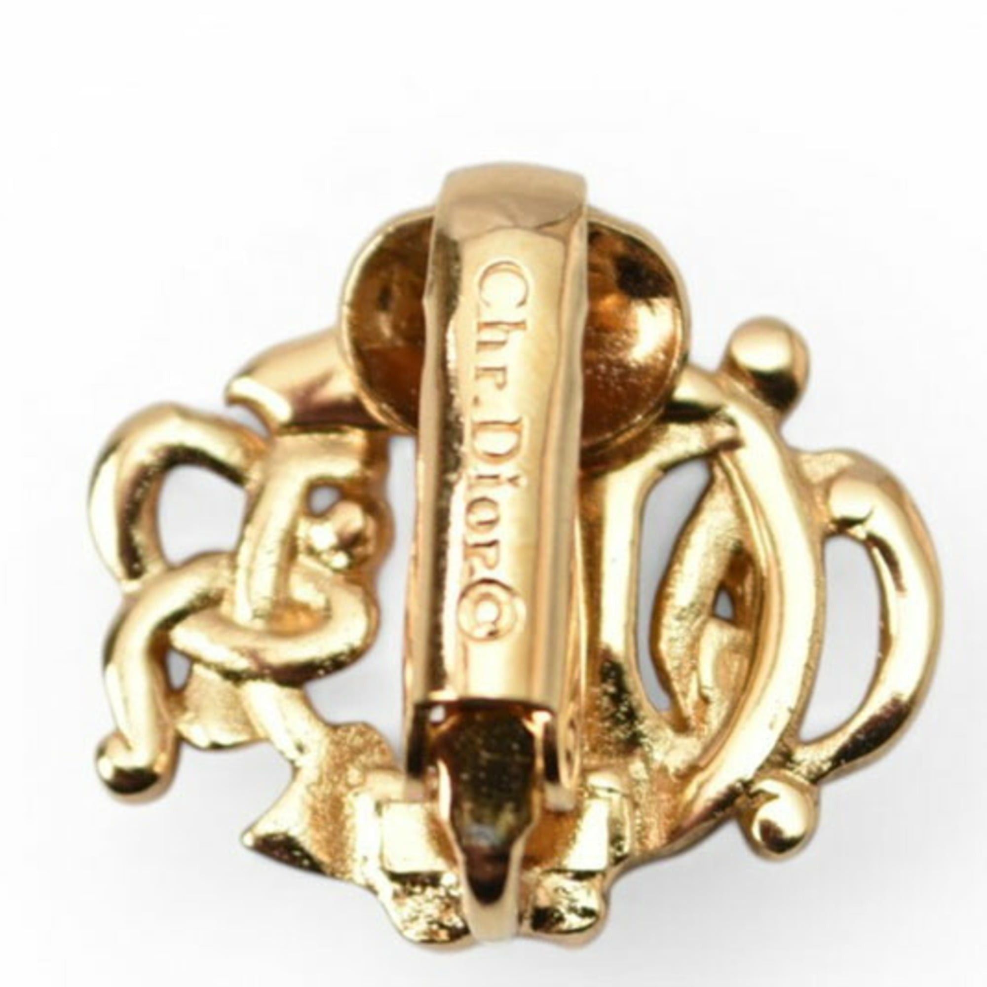 Dior Christian Dior earrings, emblem, gold. Size ONE SIZE - 4 Thumbnail