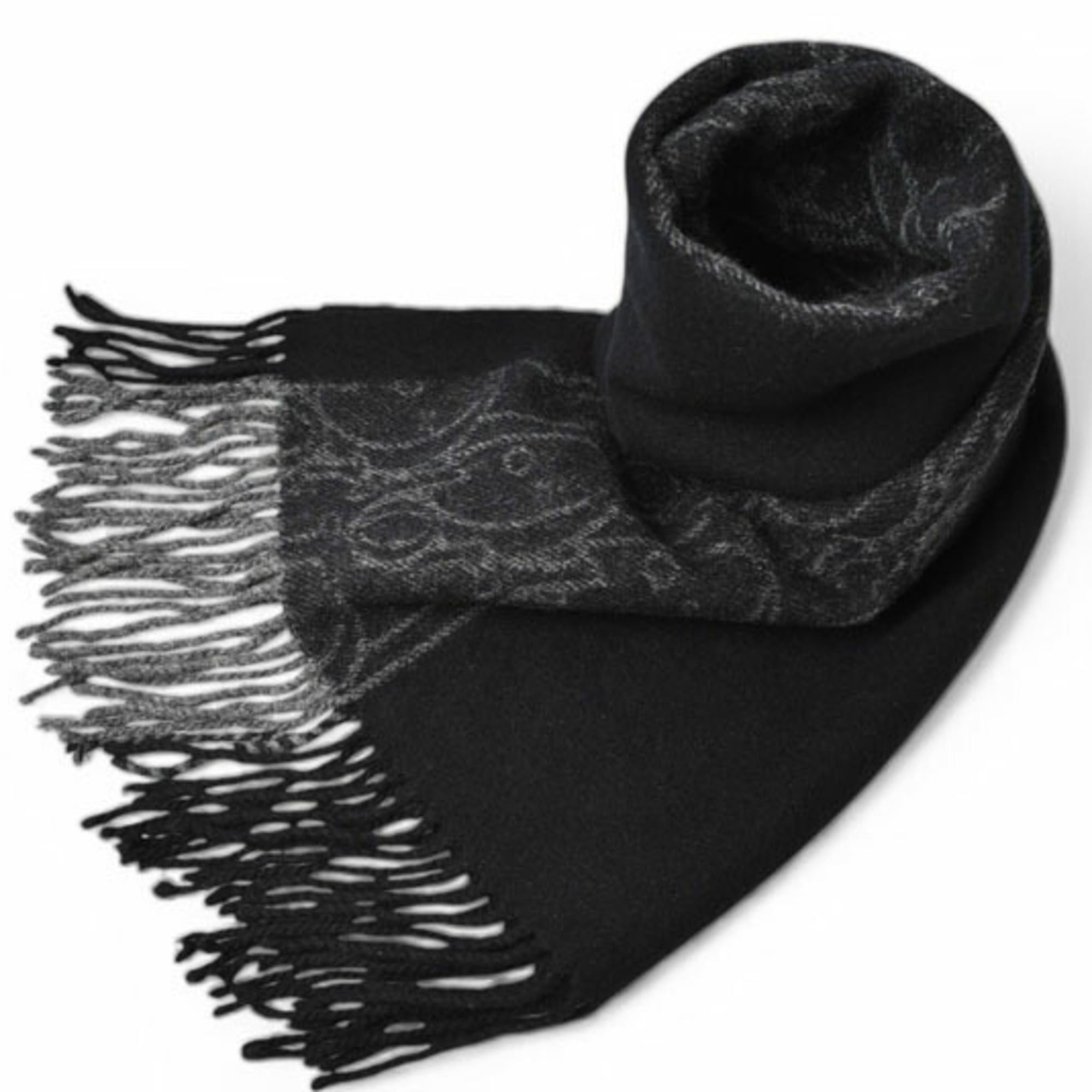 Dior Christian Dior Scarf, Winter Wool, Cashmere, Trotter Pattern, Black, Gray Size ONE SIZE - 4 Thumbnail