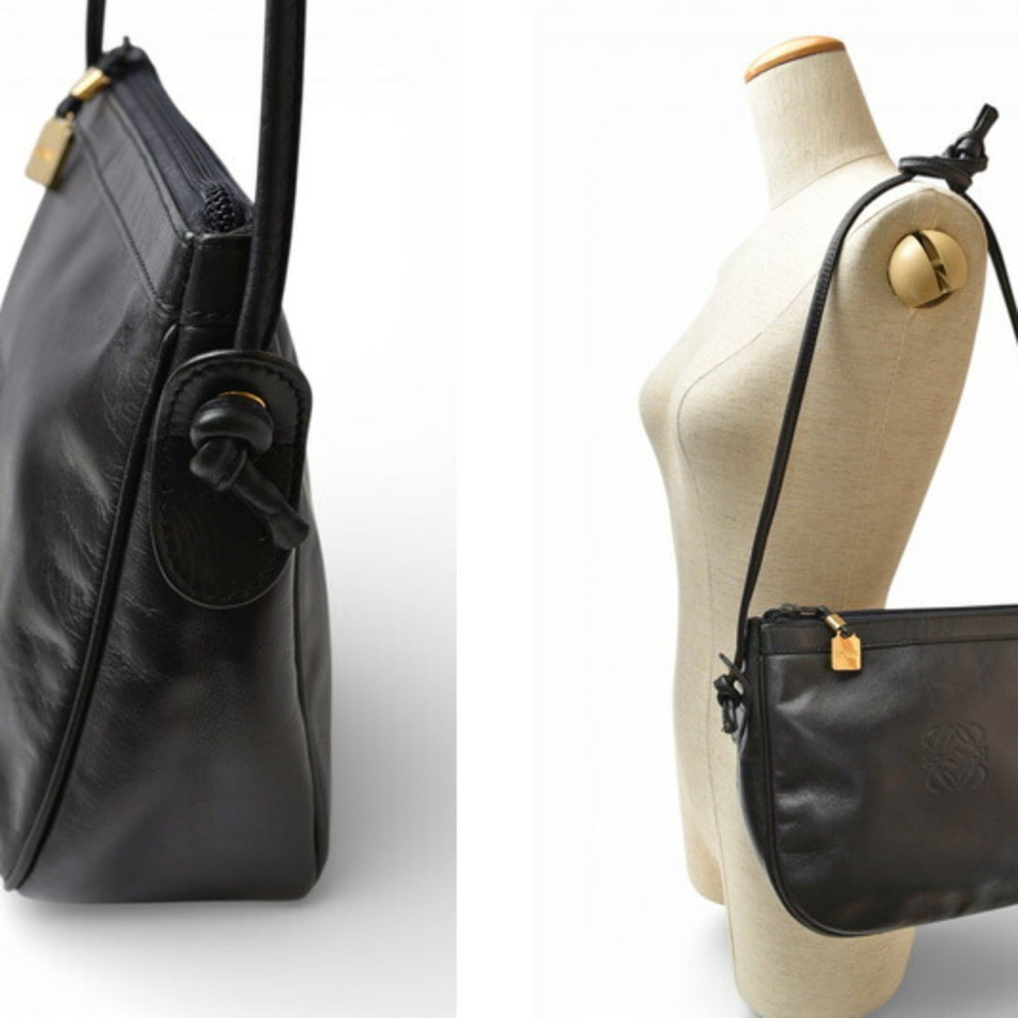 Loewe Loewe shoulder bag, LOEWE Anagram leather, black. Size ONE SIZE - 3 Thumbnail