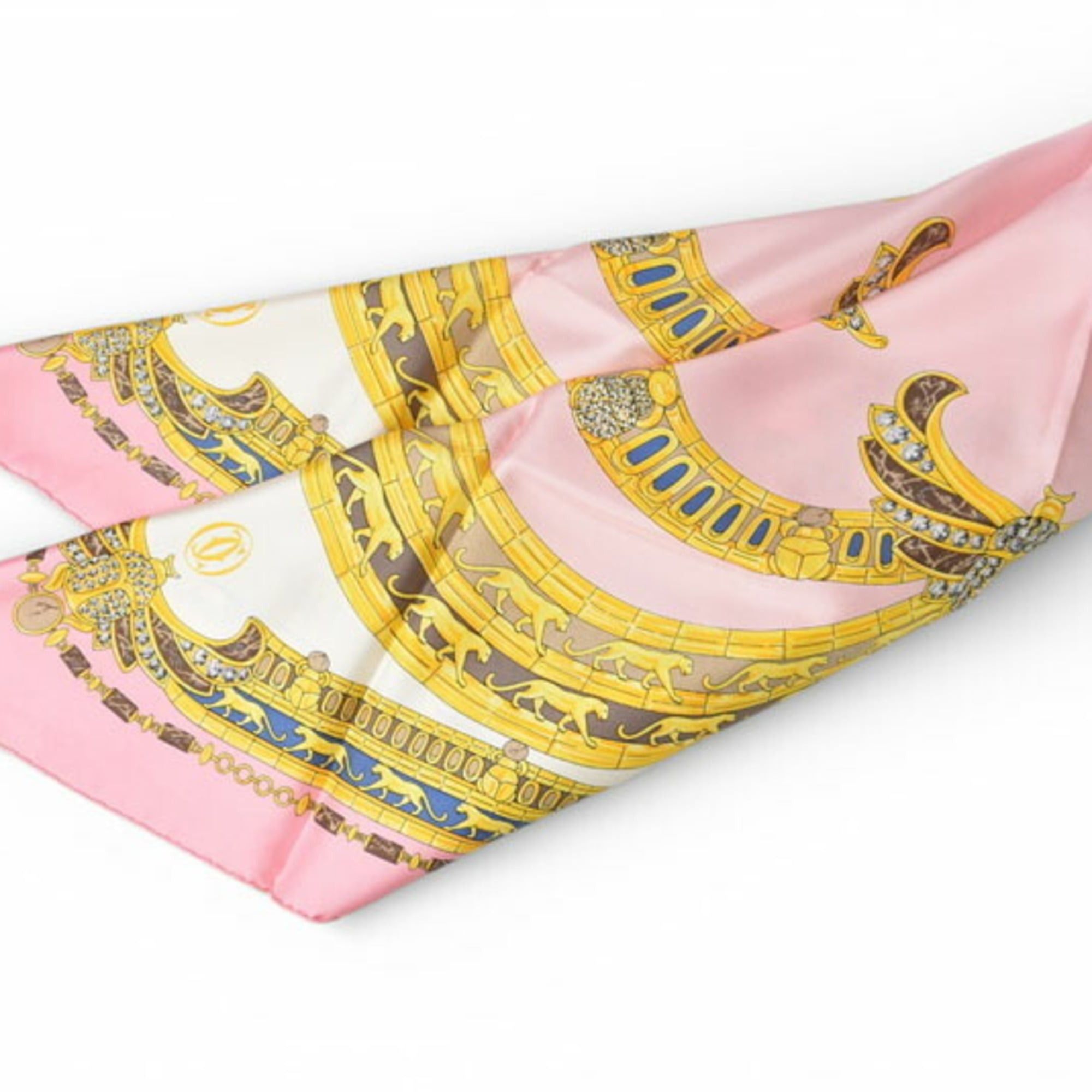 Cartier Cartier scarf/muffler/shawl, leopard print, gold and pink, unused. Size ONE SIZE - 4 Thumbnail