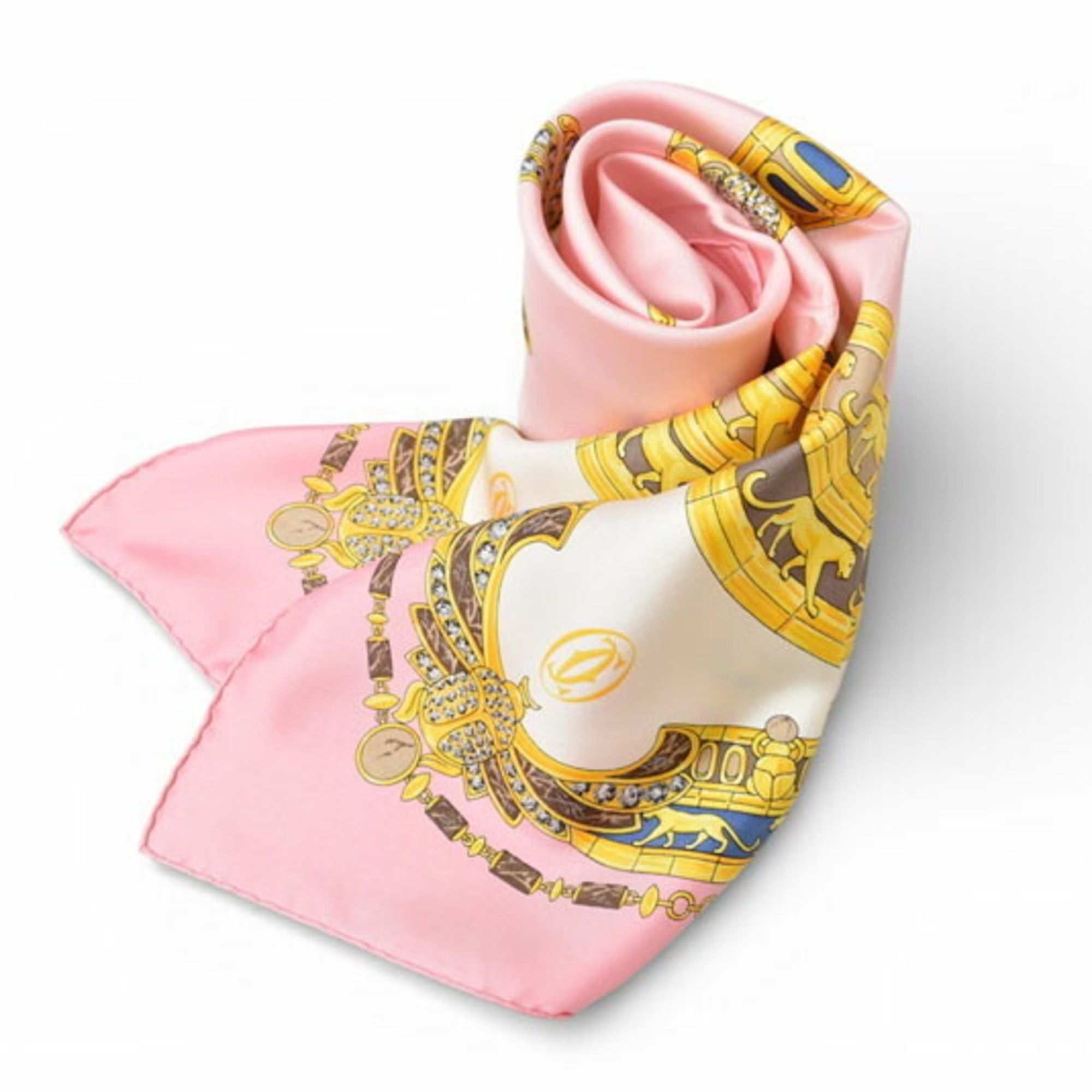 Cartier Cartier scarf/muffler/shawl, leopard print, gold and pink, unused. Size ONE SIZE - 3 Thumbnail