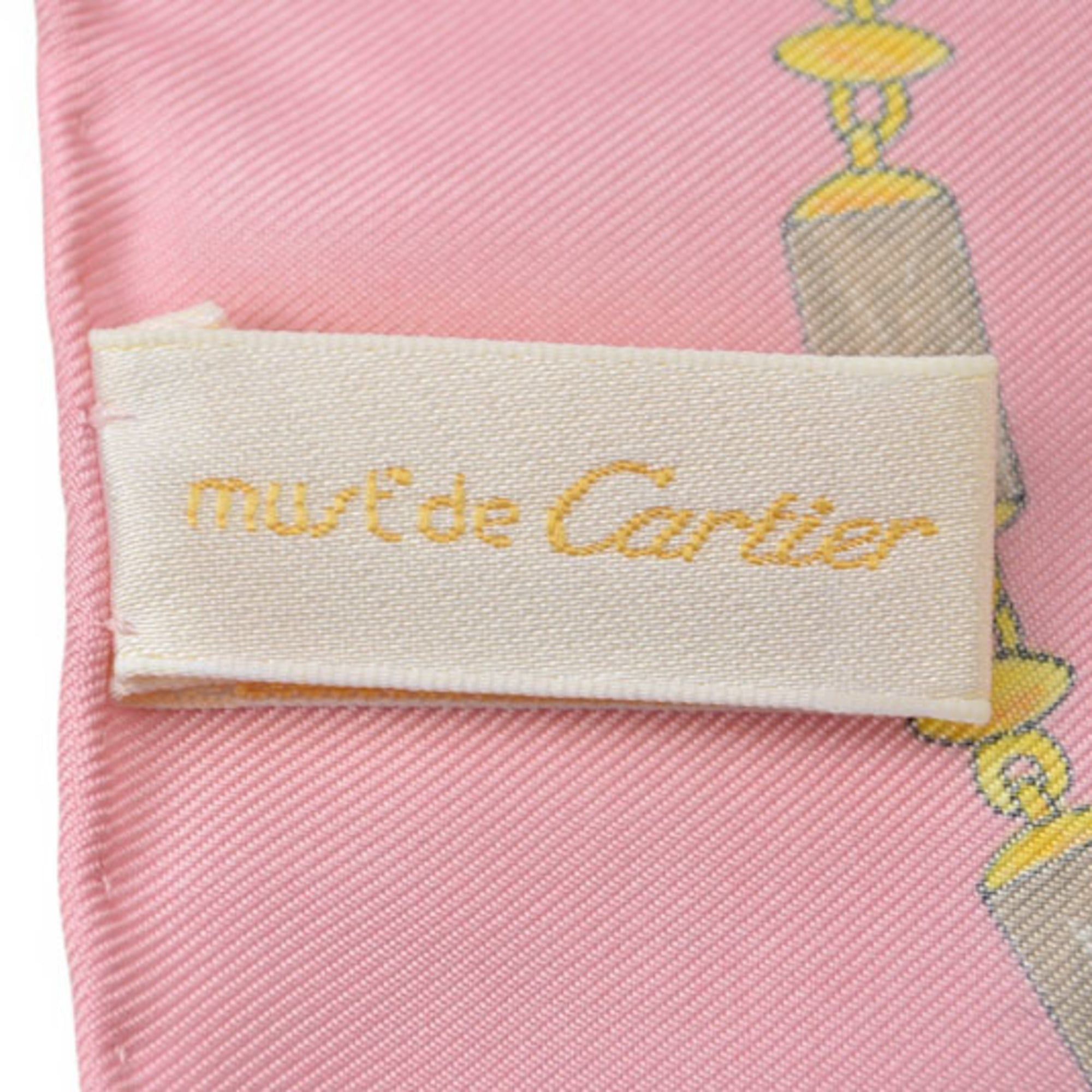 Cartier Cartier scarf/muffler/shawl, leopard print, gold and pink, unused. Size ONE SIZE - 10 Thumbnail