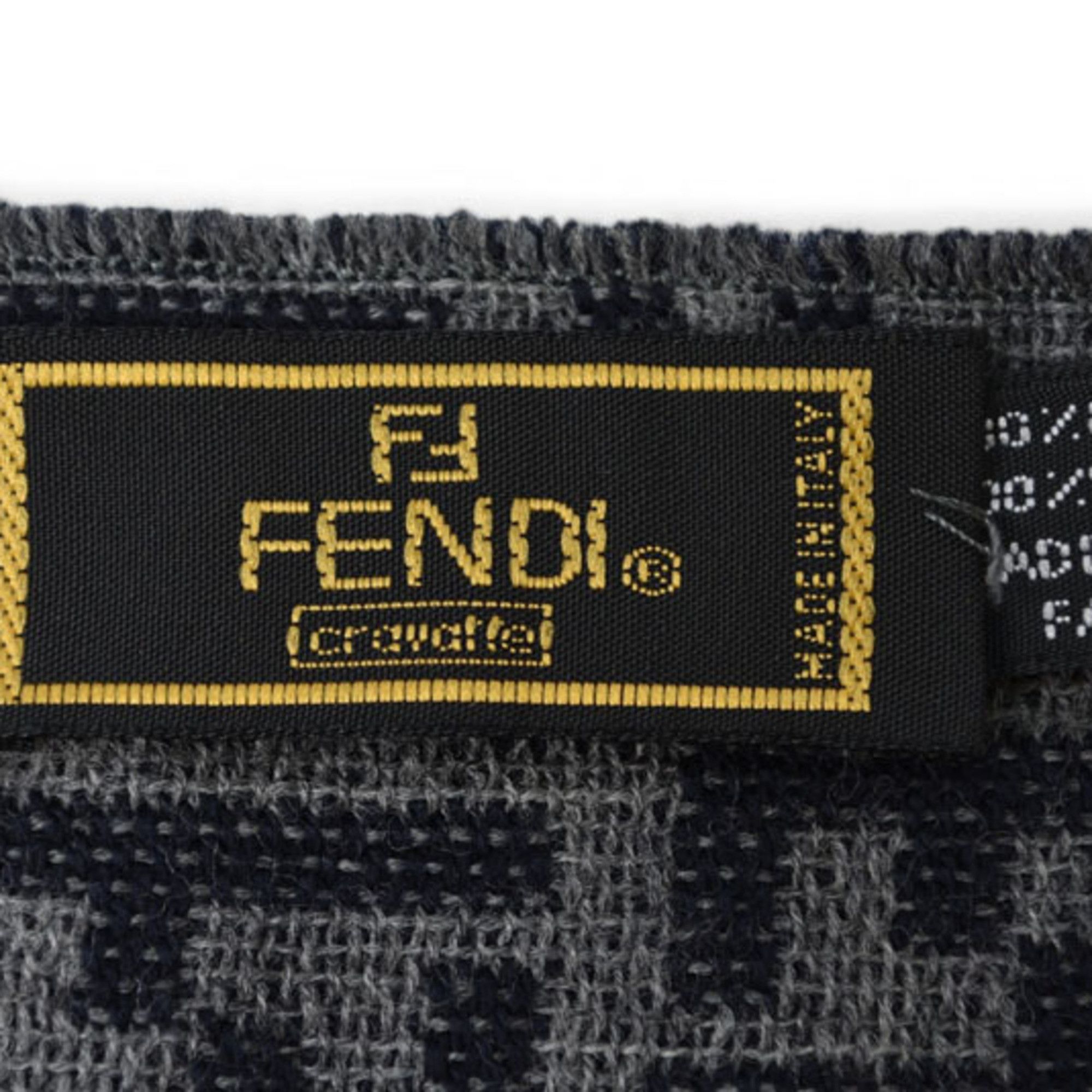 Fendi Fendi Scarf, Winter Reversible, 100% Wool, FF Zucca Pattern, Black/Gray Size ONE SIZE - 7 Thumbnail