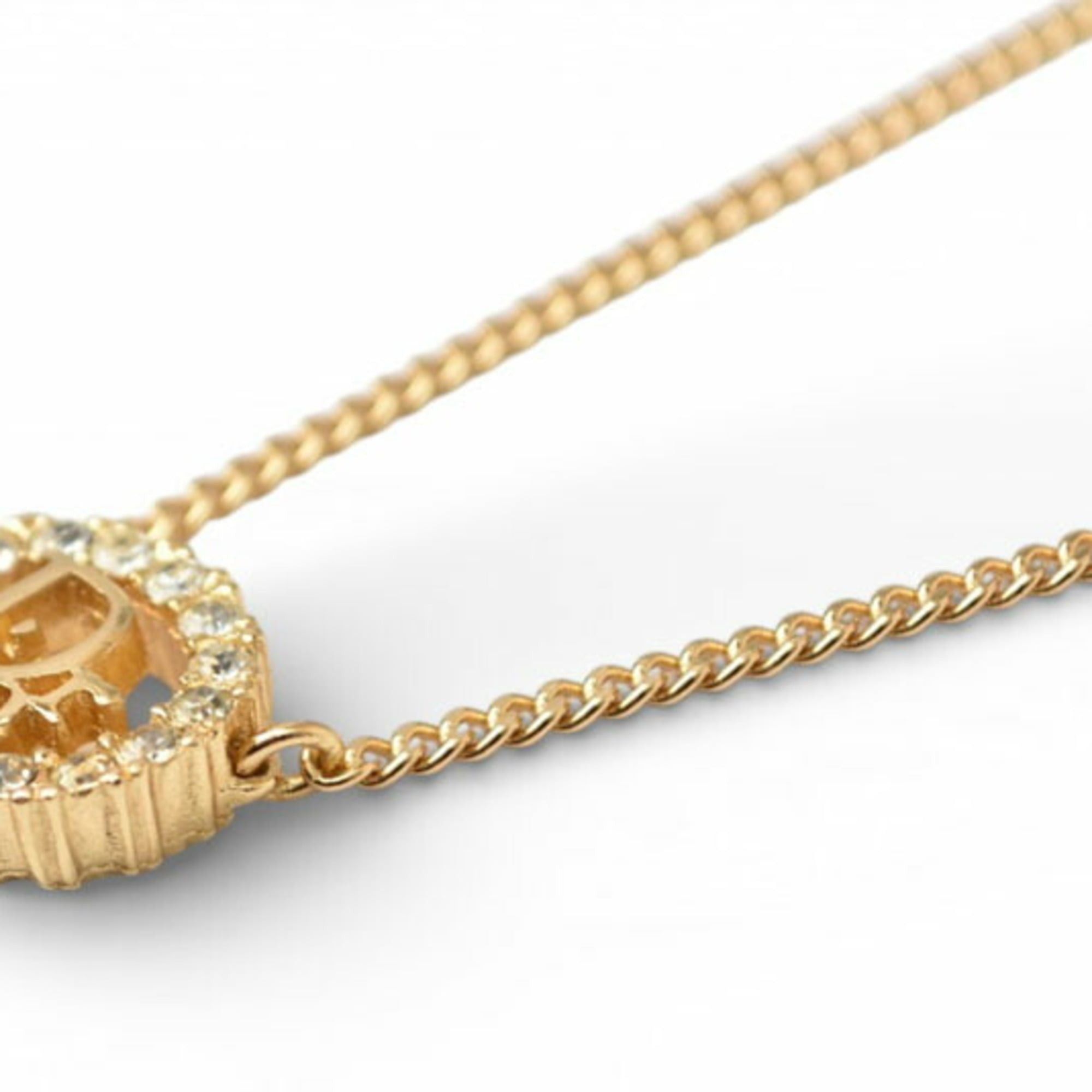 Dior Christian Dior necklace, rhinestone, gold. Size ONE SIZE - 5 Thumbnail